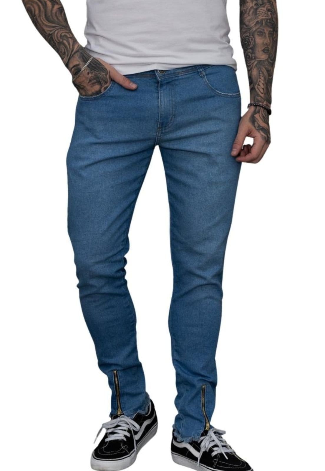 Calça Masculina Jeans Tempo Hábil Skinny Power Elastano Premium