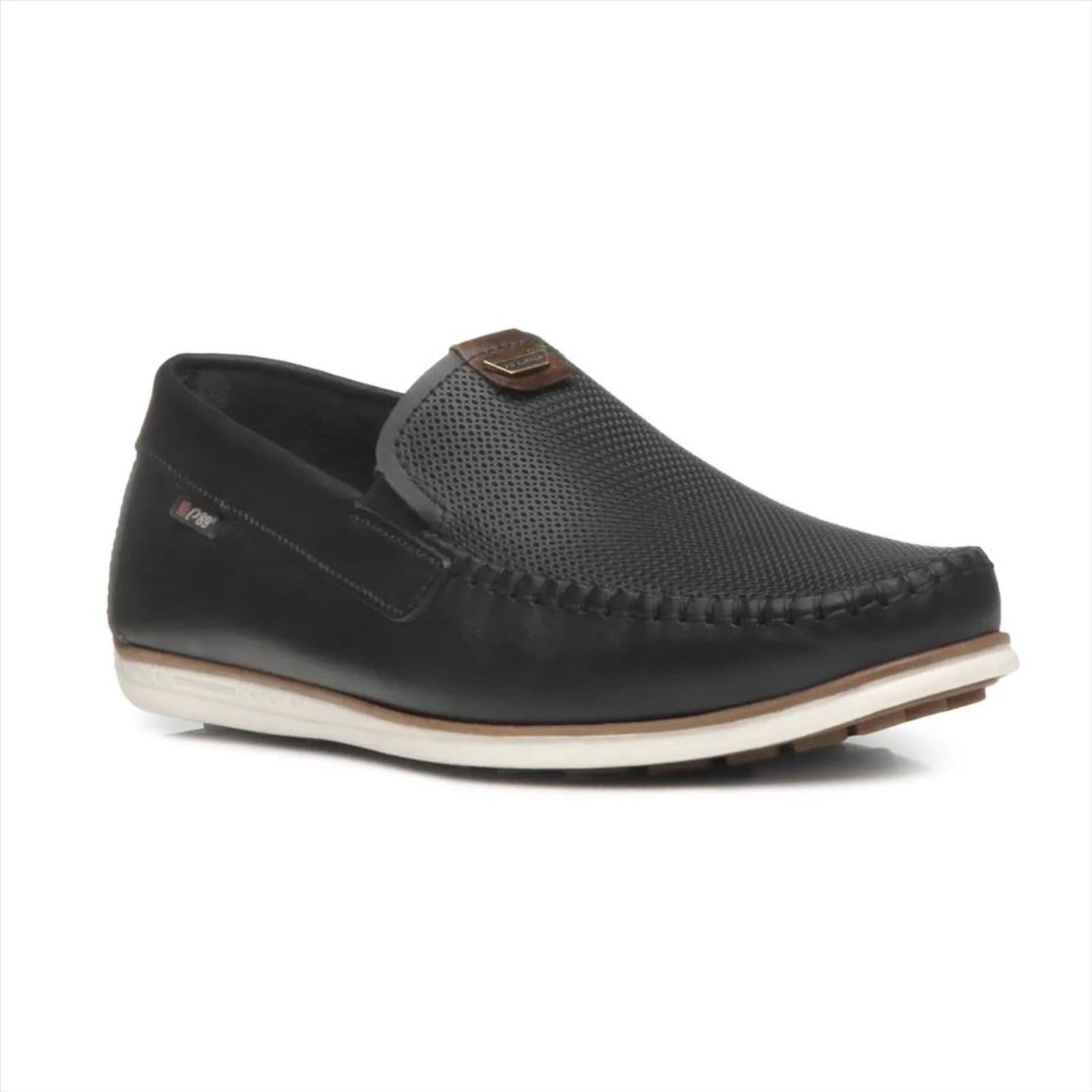 Vista 2 Mocassim Pegada Masculino em Couro 142002 PEGADA preto