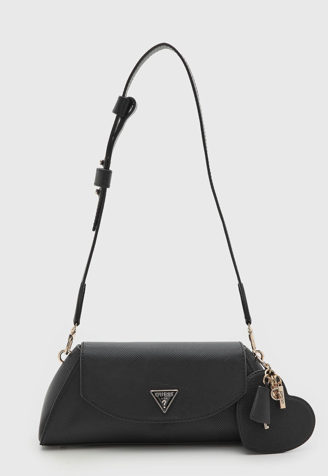 Bolsa Feminina Guess Média Coração Preta