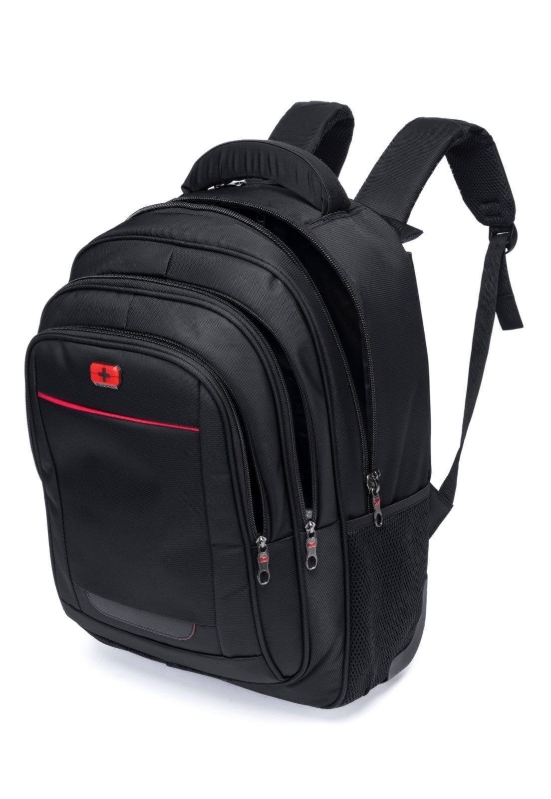 Vista 2 Mochila Swicky Masculina Executiva Rodinhas Reforçada Notebook SWICKY preto