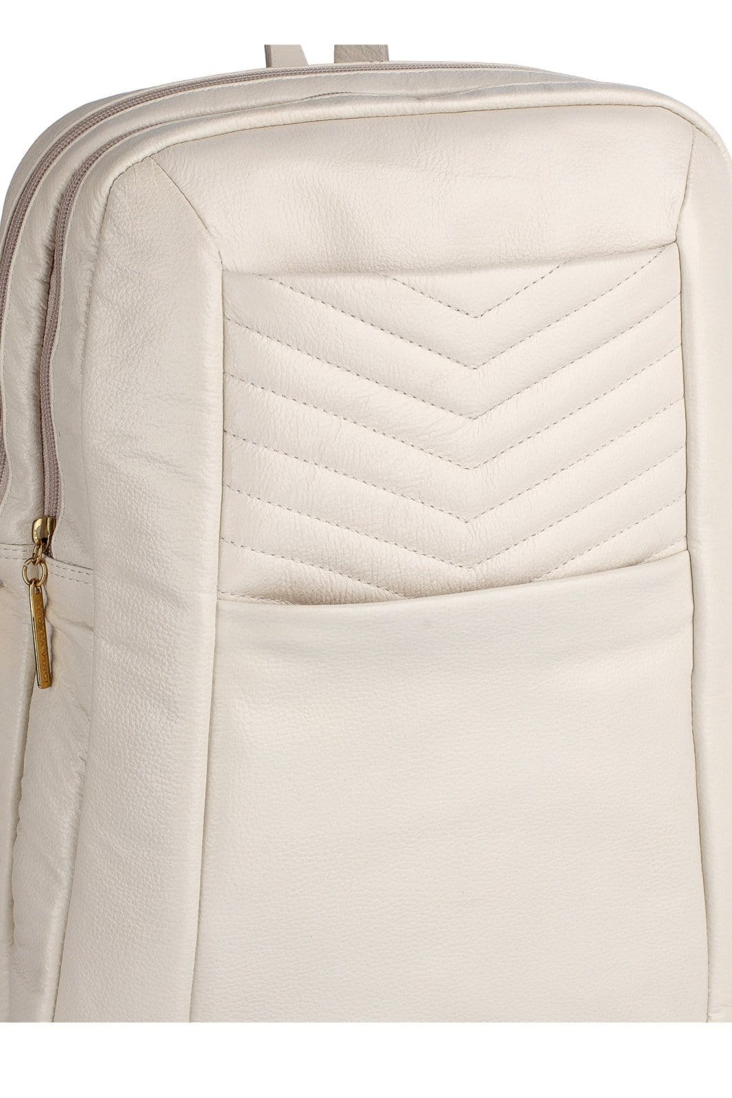 Vista 2 Mochila de couro grande liso slim Patricia - Marfim Andrea Vinci vermelho