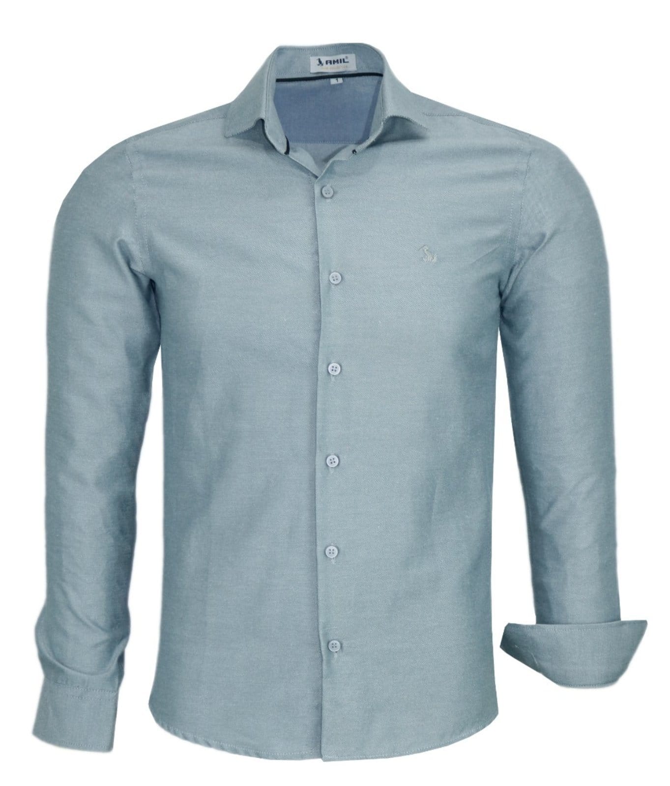 Camisa Social Amil Printer Slim Algodão/Poliéster Macia e Fácil de Passar