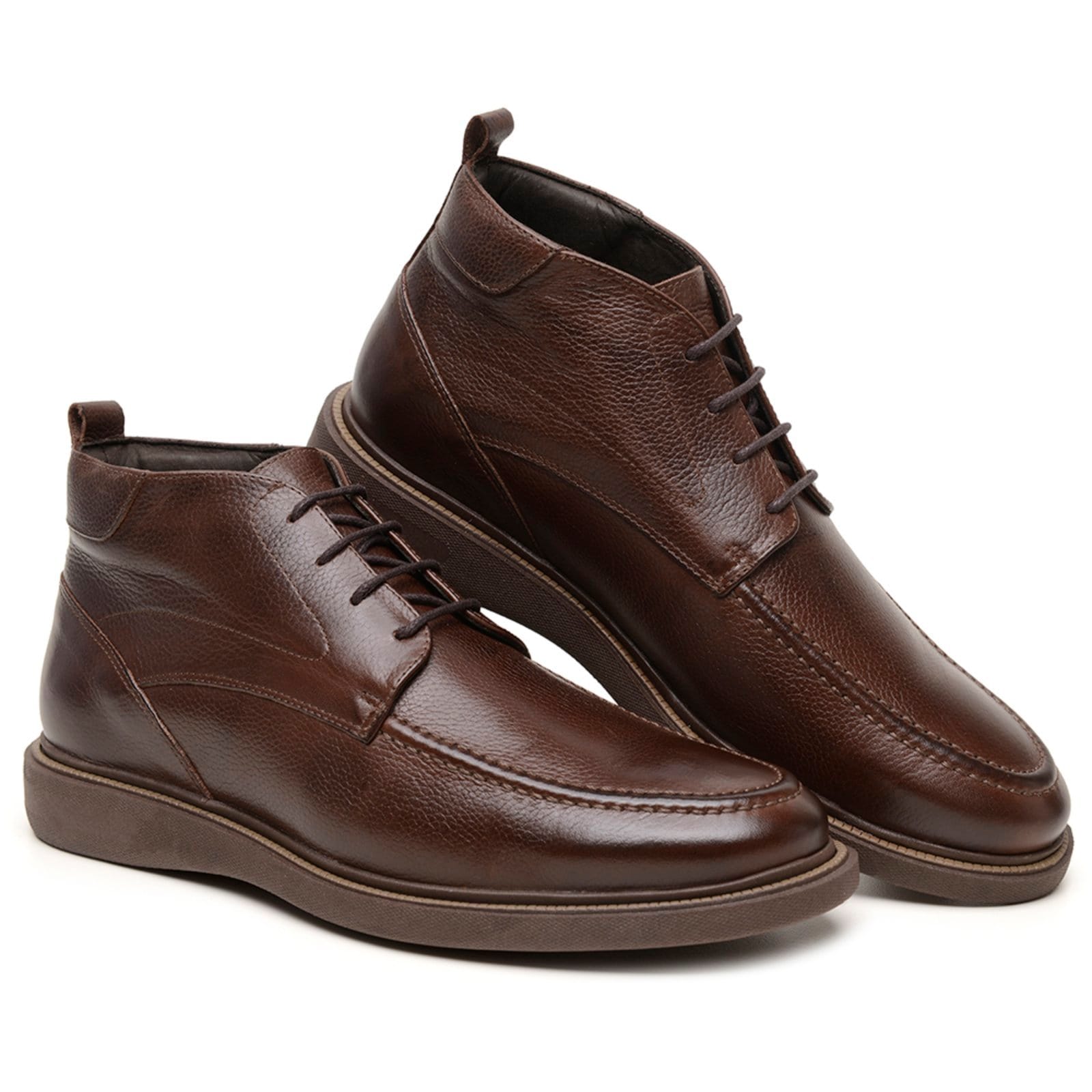 Sapato Masculino Casual Veritimo Bota Cano Baixo Em Couro Brogue Urbana Confortável