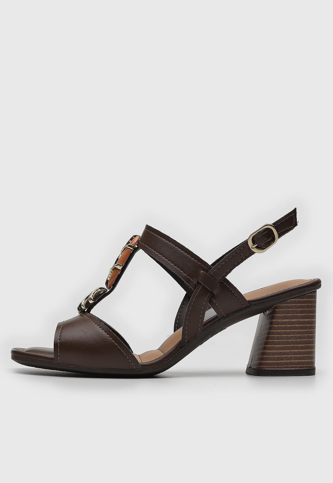 Sandália Feminina Dakota Detalhe Metal Salto Bloco