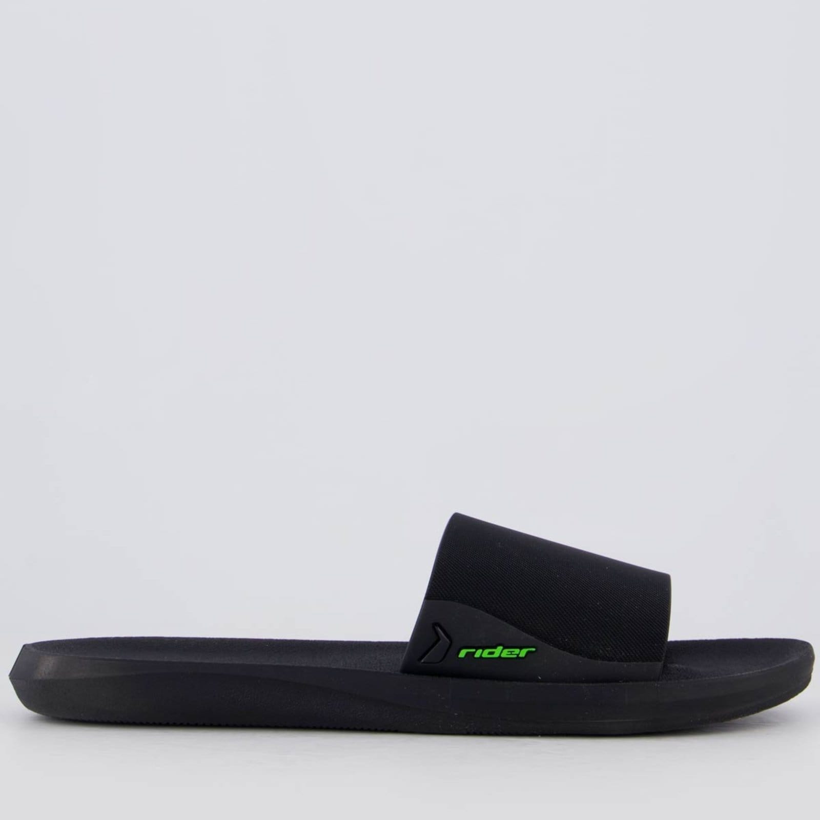 Vista 2 Chinelo Slide Rider Feel Preto e Verde Rider preto verde