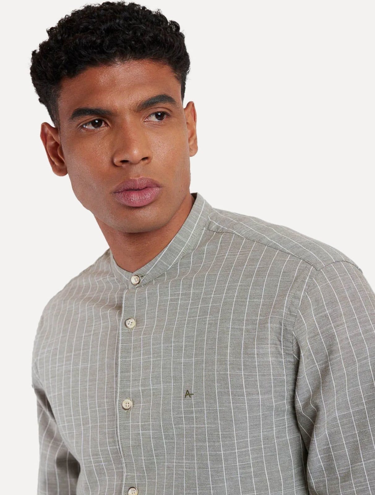 Vista 2 Camisa Aramis Masculina Regular Gola Padre Listras Aramis verde