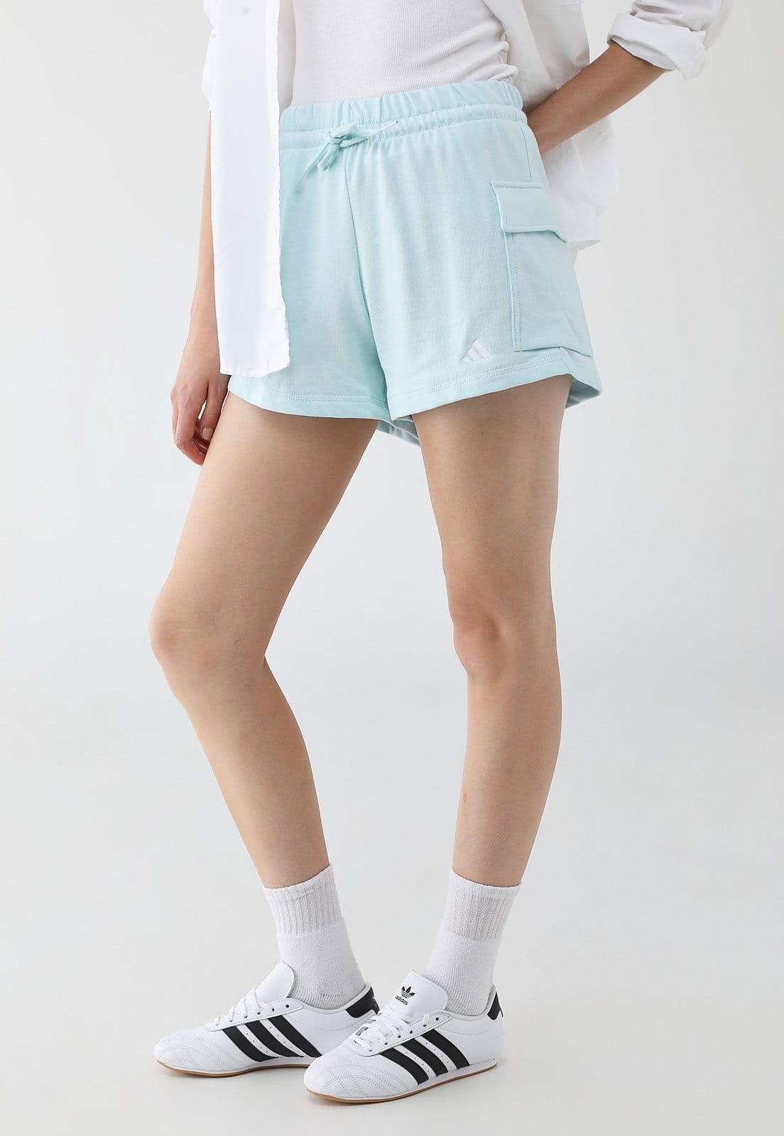 Vista principal Short Feminino adidas Sportswear Cintura Alta Claro adidas Sportswear azul