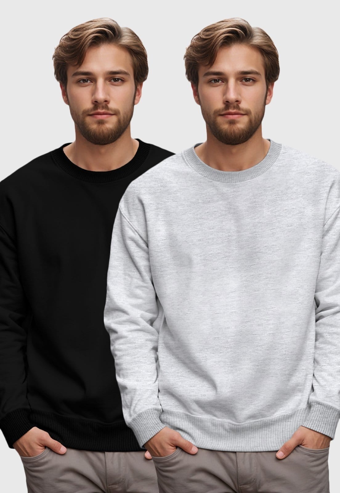 Kit 2 Moletons Masculinos Gola Redonda Benellys Claro