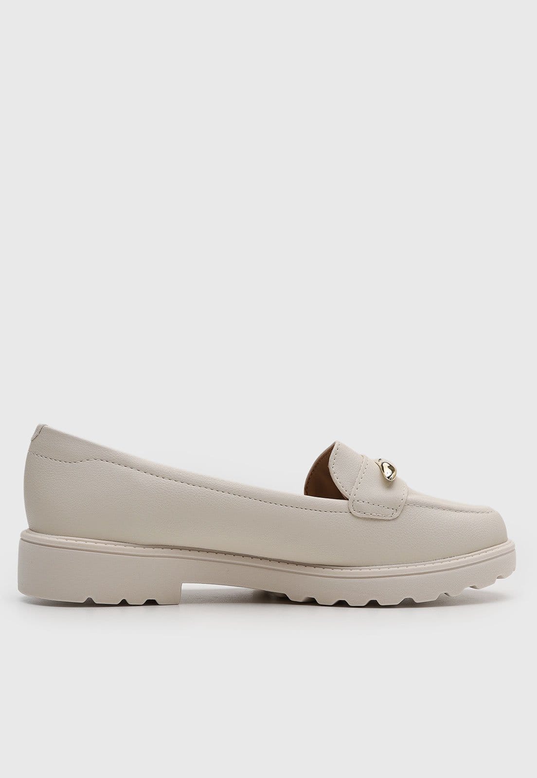 Vista 2 Mocassim Feminino Modare Detalhe Metalizado Off-White MODARE off-white white