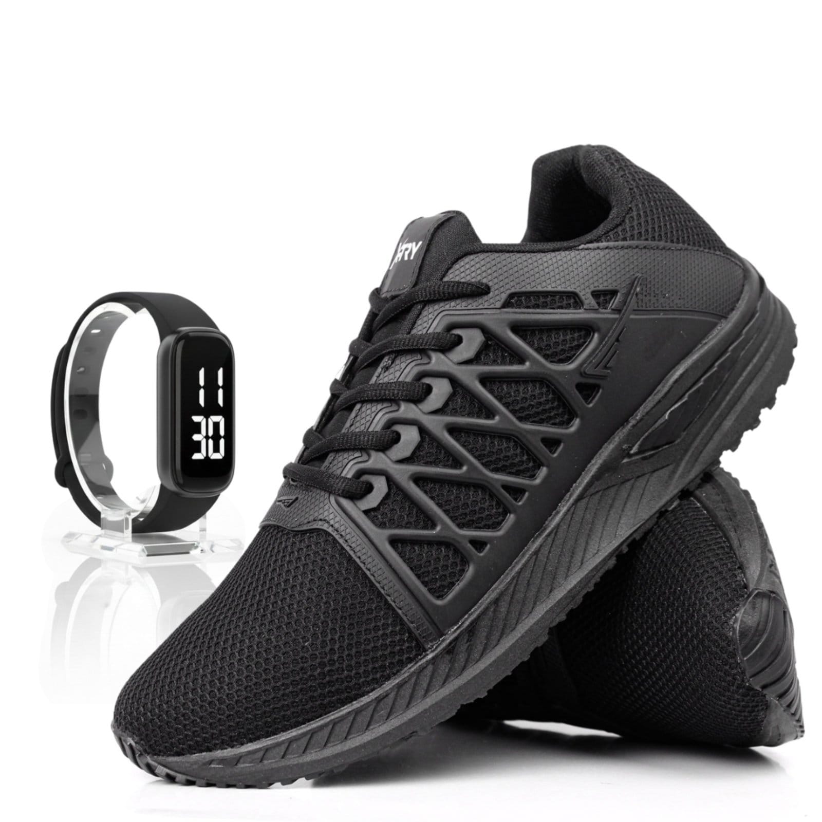 Tênis Corrida Masculino Academia Running Confortável + Relógio Kit