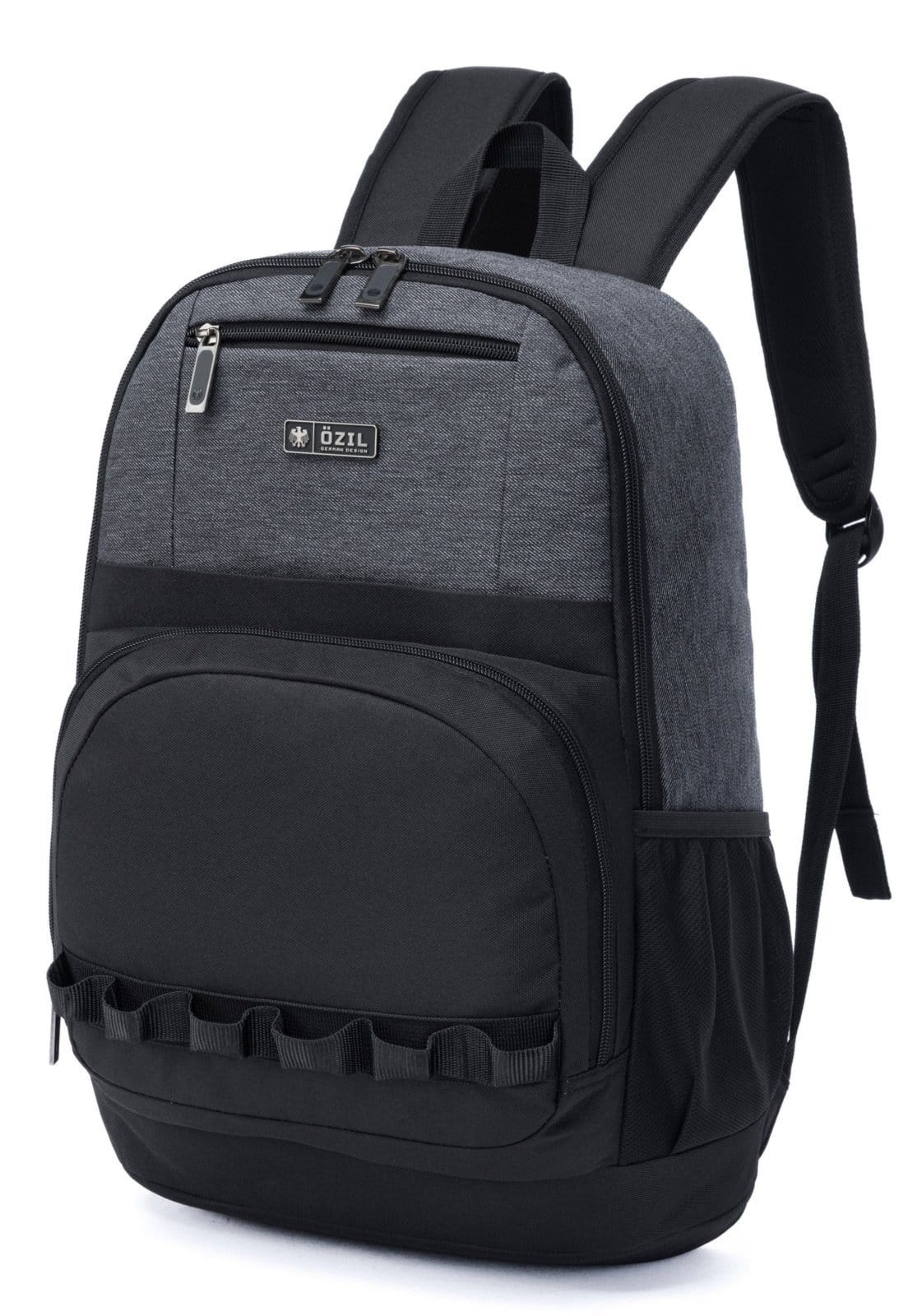 Vista 2 Mochila Masculina Bolsa Notebook USB Resistente Espaçosa Trabalho Faculdade Ozil cinza/preto