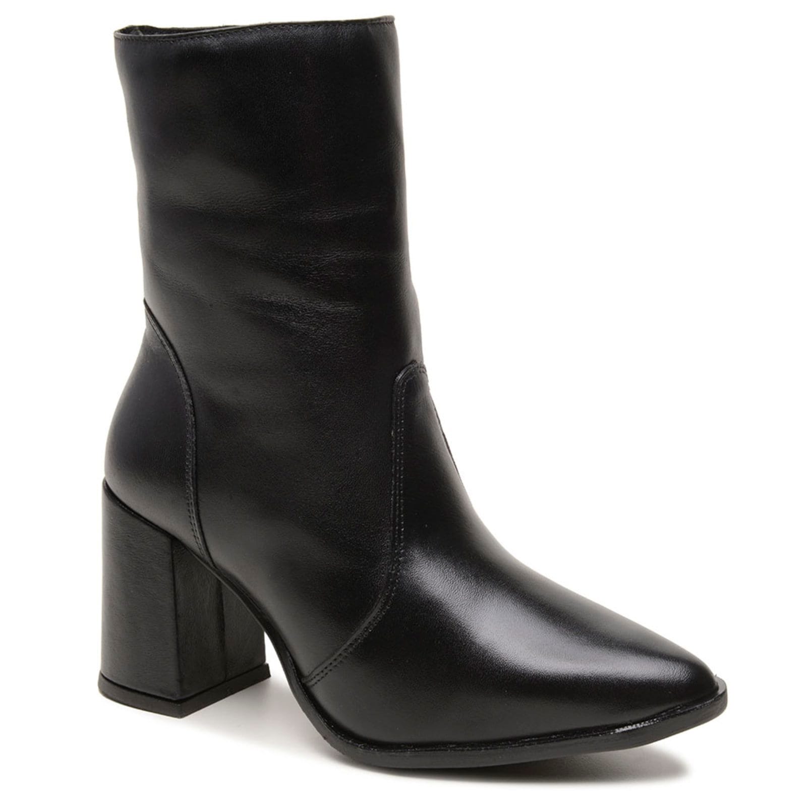 Bota Feminina Cano Meia Altura Canela Couro Legítimo Inverno Brilhante Elegante Linda Estilosa Moda 2025