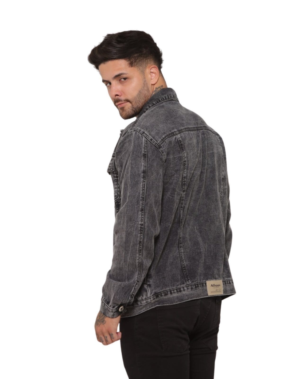 Vista 2 Jaqueta Masculina Jeans Light Escuro JEANS LIGHT cinza/grafite