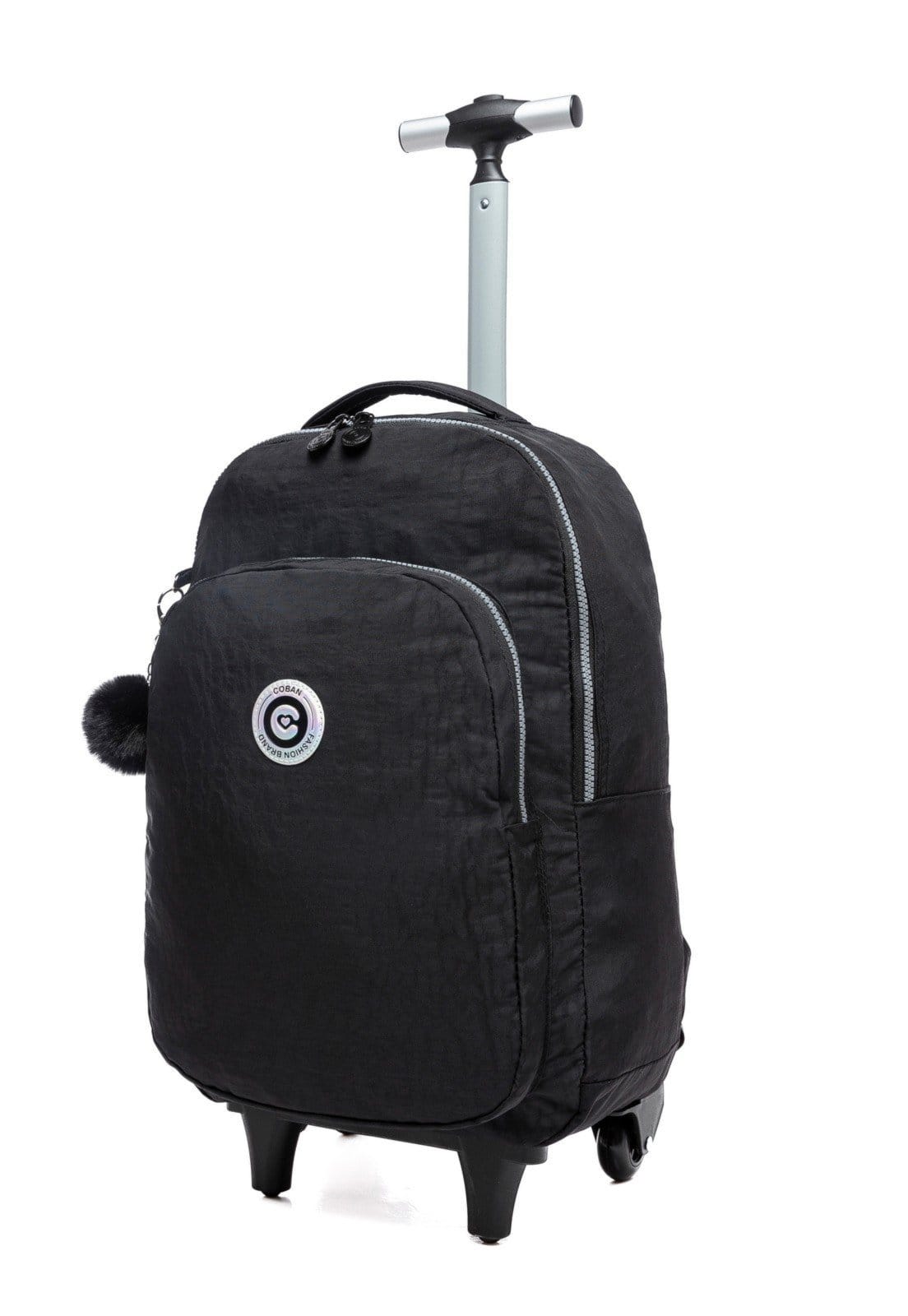 Vista 2 Kit Mochila Rodinha Juvenil Reforçada Lancheira Estojo COBAN preto