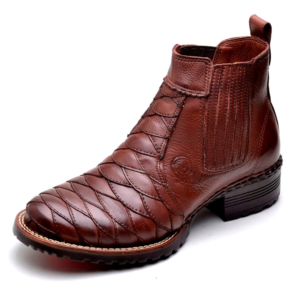 Vista principal Bota Country Clube do Sapato de Franca Silverado Chocolate Clube do Sapato de Franca bege/marrom/preto