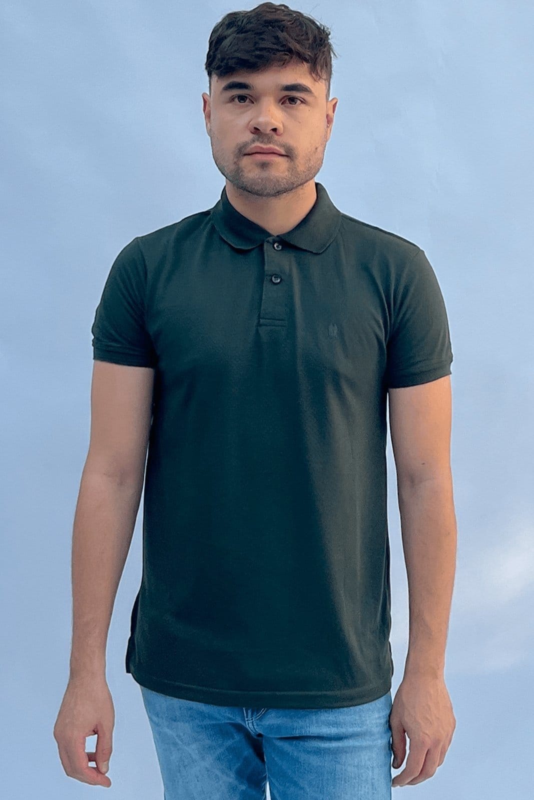 Polo Masculina Piquet Básica Com Botões Polo Wear Escuro