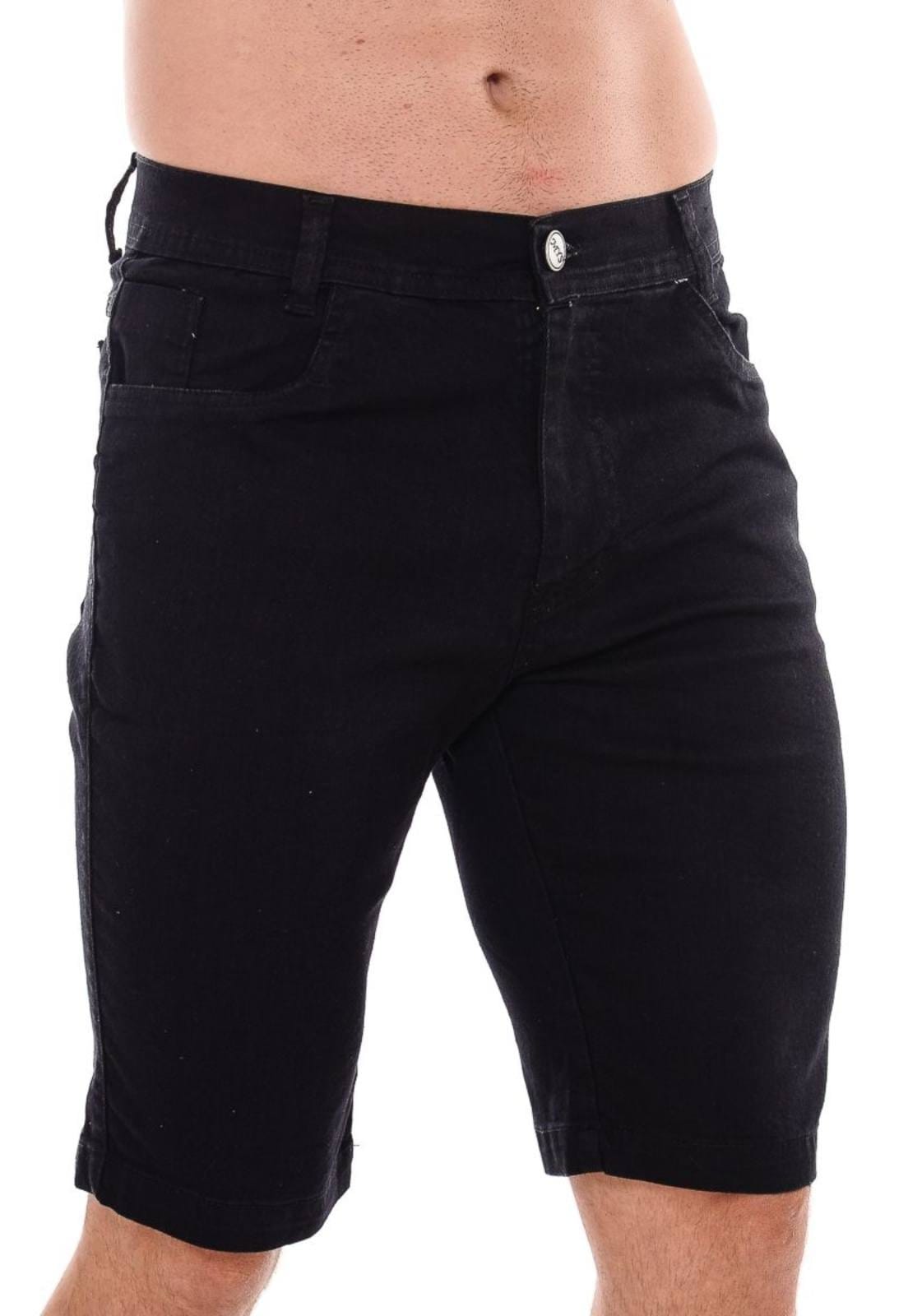 Vista 2 Kit 2 Bermuda Mys Jeans Masculina Estilosa Escuro e Preto Ethereal Jeans azul/preto azul