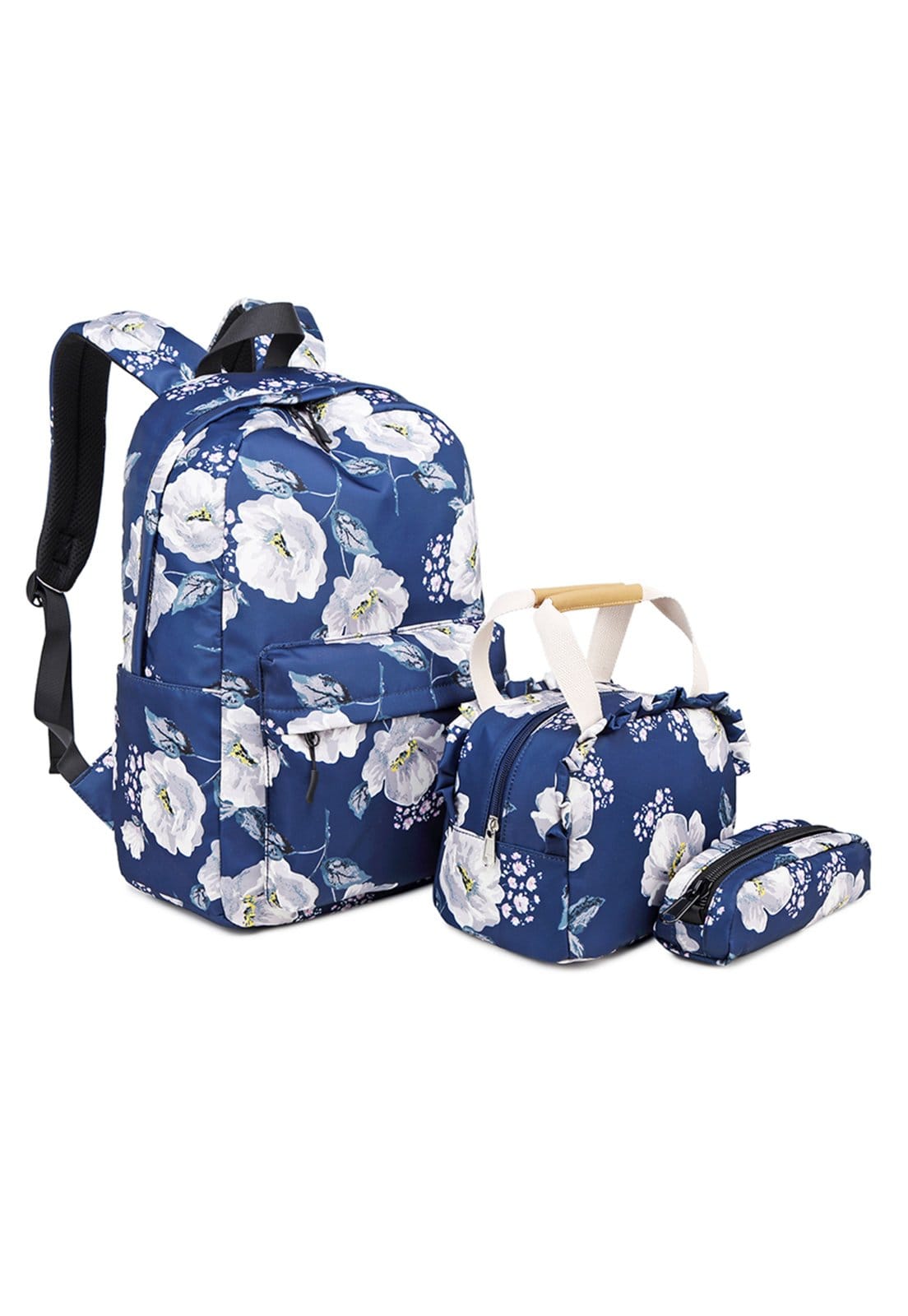 Vista 2 Mochila Guelph Feminina Lancheira Estojo Casual Notebook Estampa GUELPH azul
