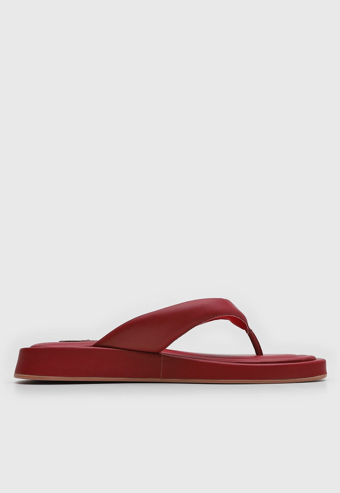 Vista 2 Rasteira Feminina Santa Lolla Tiras Acolchoadas Vermelha Santa Lolla vermelho