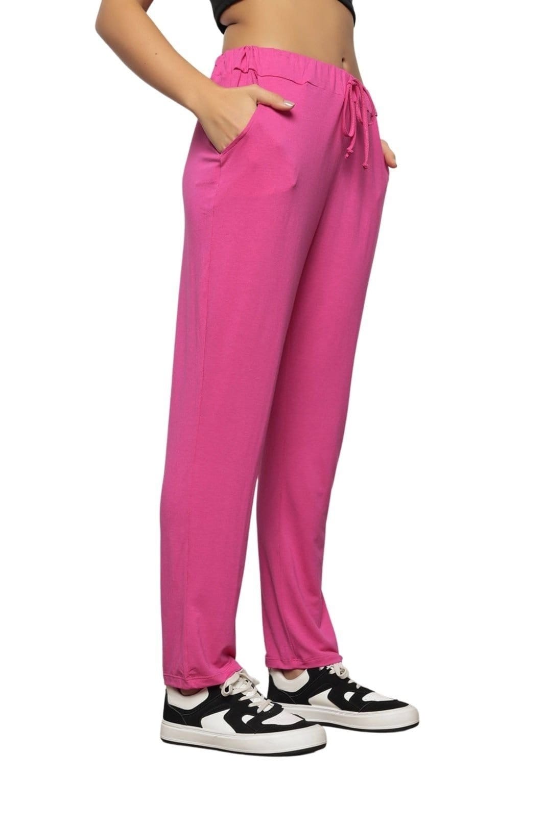 Vista 2 Calça Feminina Soltinha Reta Comfy Rosa ZIPITUKA pink rosa
