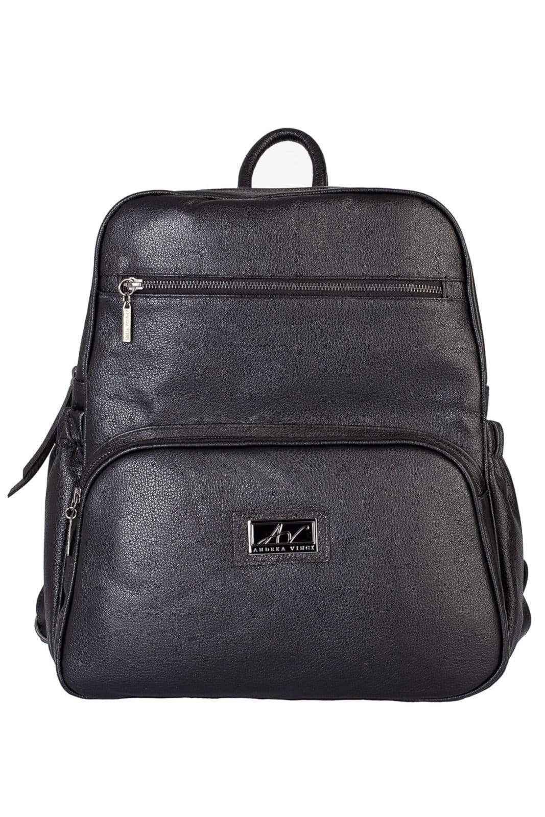 Mochila grande de couro liso metais grafite Zooey