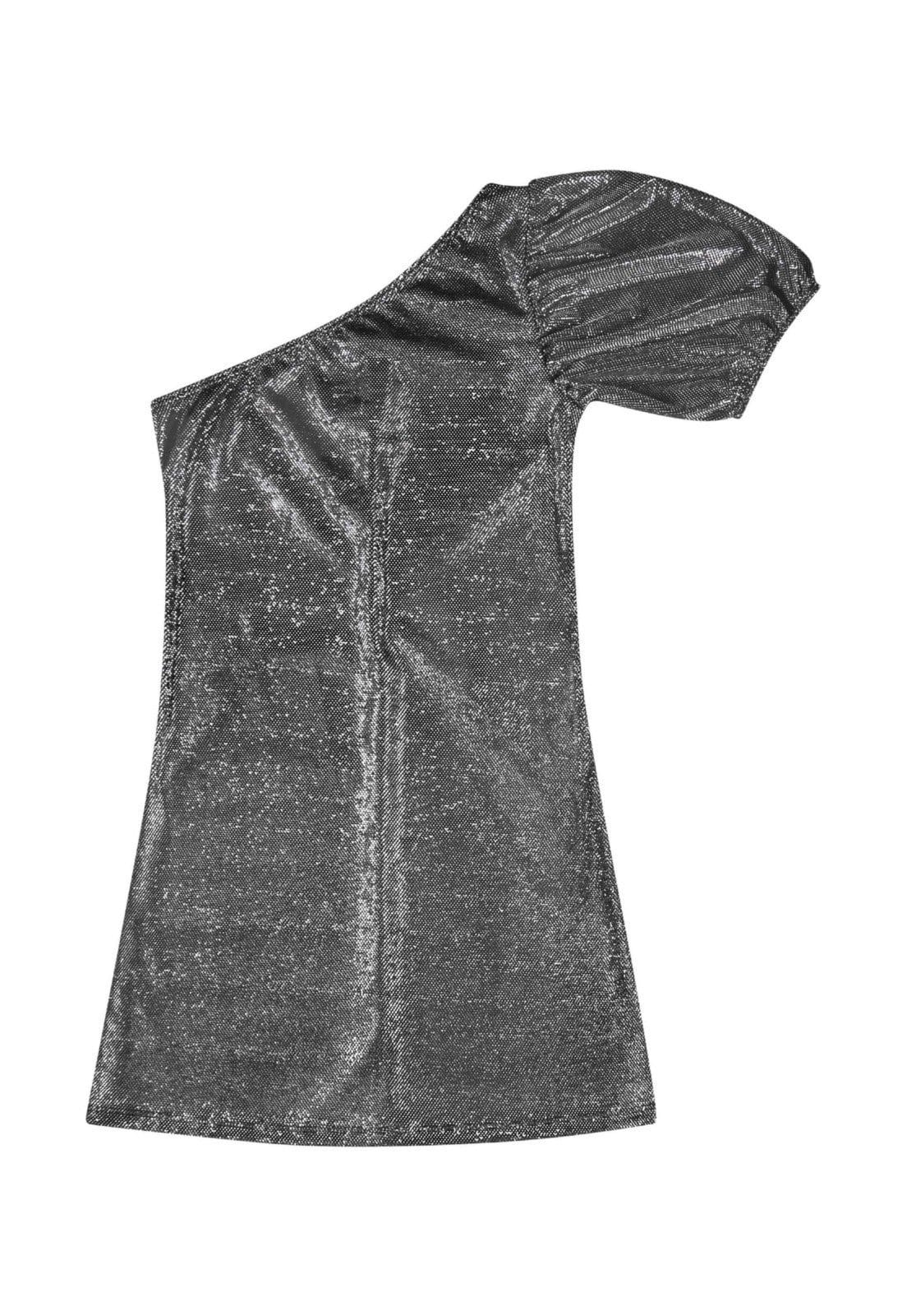 Vista 2 Infantil - Vestido Juvenil com Brilho Gloss Gloss prata