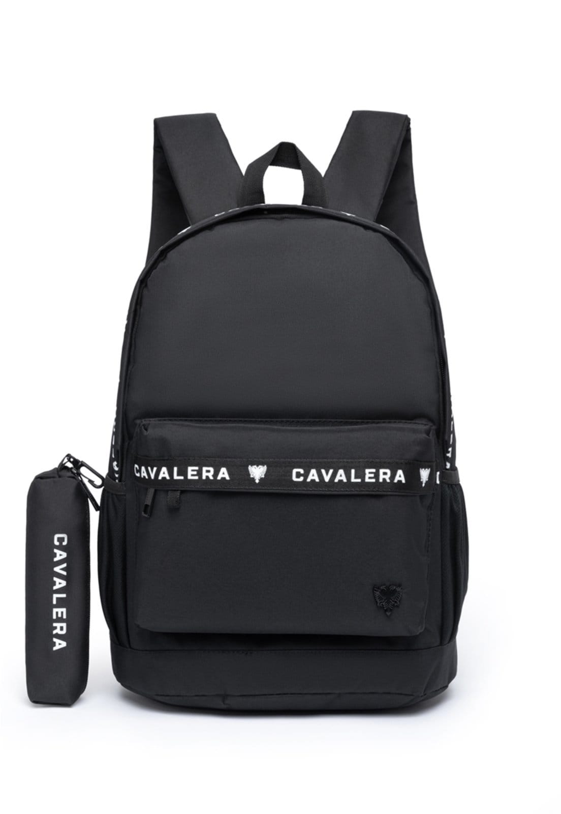 Kit Mochila Cavalera + Estojo Reforçada Escola Faculdade Espaçosa Masculina