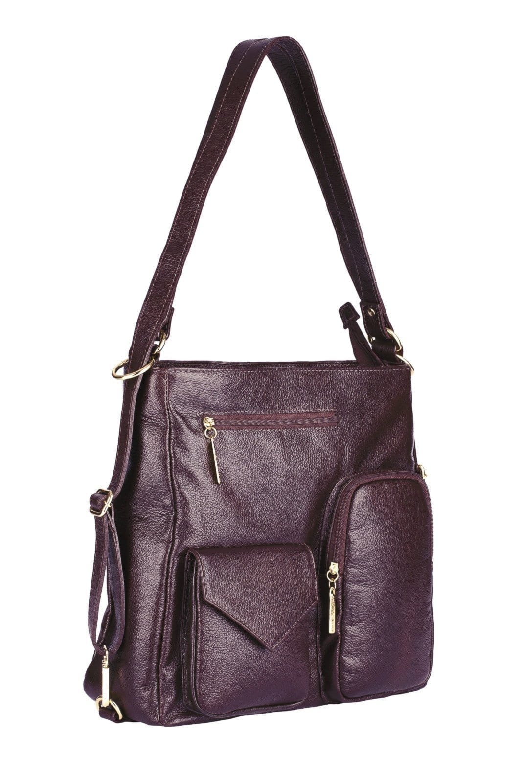 Vista 2 Bolsa Andrea Vinci Mochila De Couro Liso Érica - Marsala Andrea Vinci bege