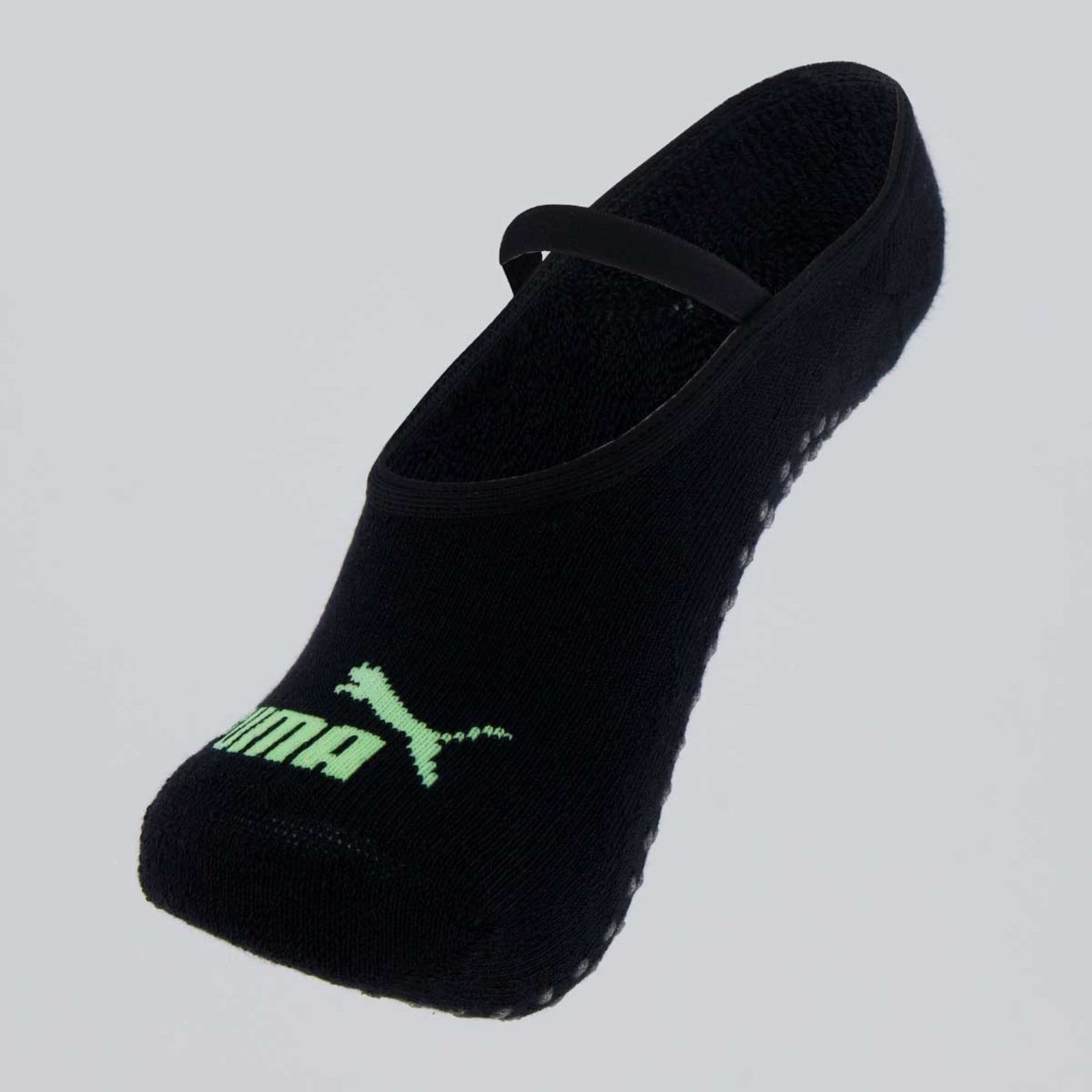 Kit Meia Puma Pilates Feminina 2 pares Roxa e Preta - 2