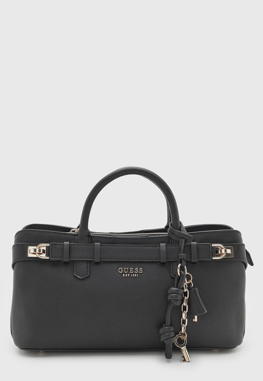 Bolsa Feminina Guess Grande Detalhe Metálico Preta