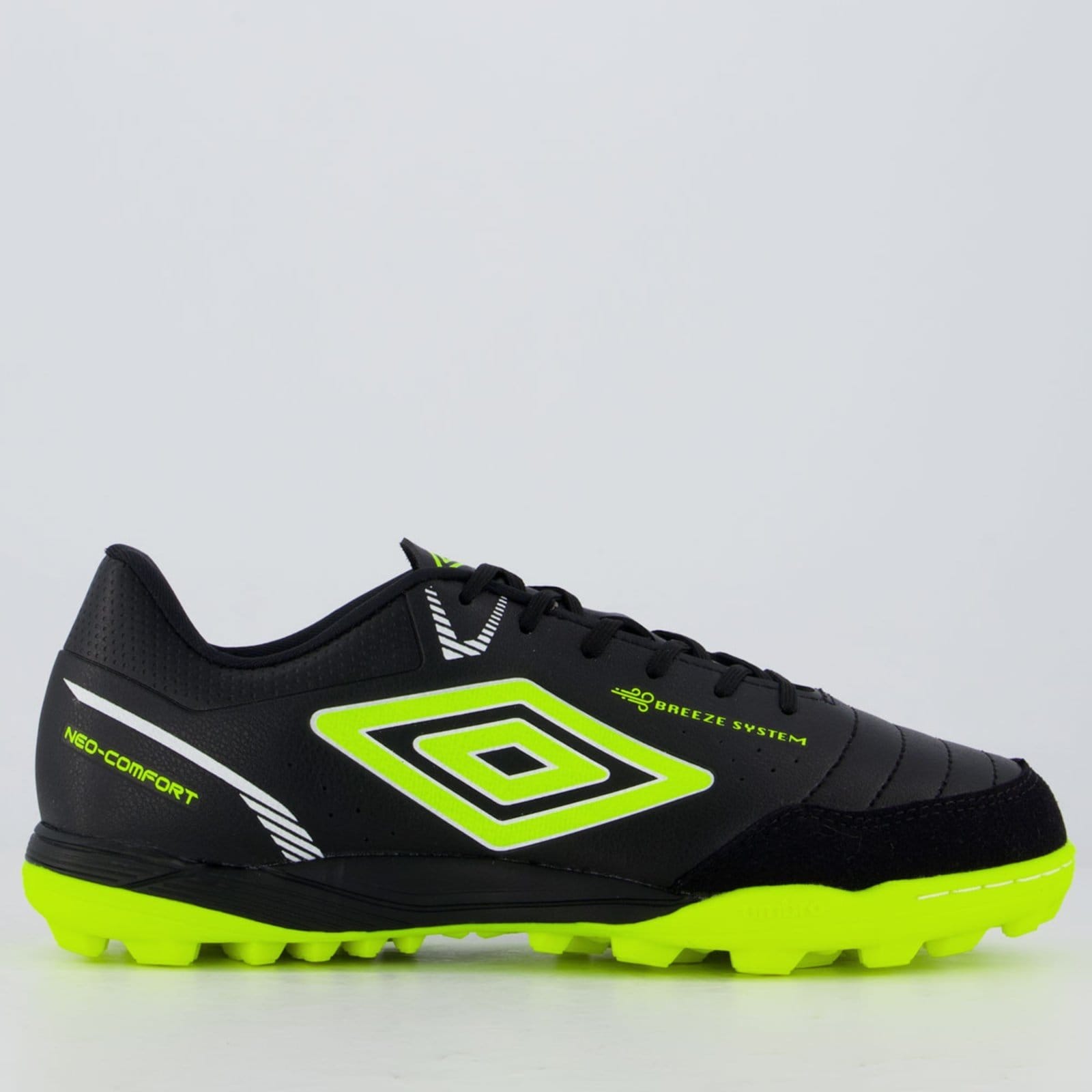 Chuteira Umbro Neo-Confort Society Preta e Amarela