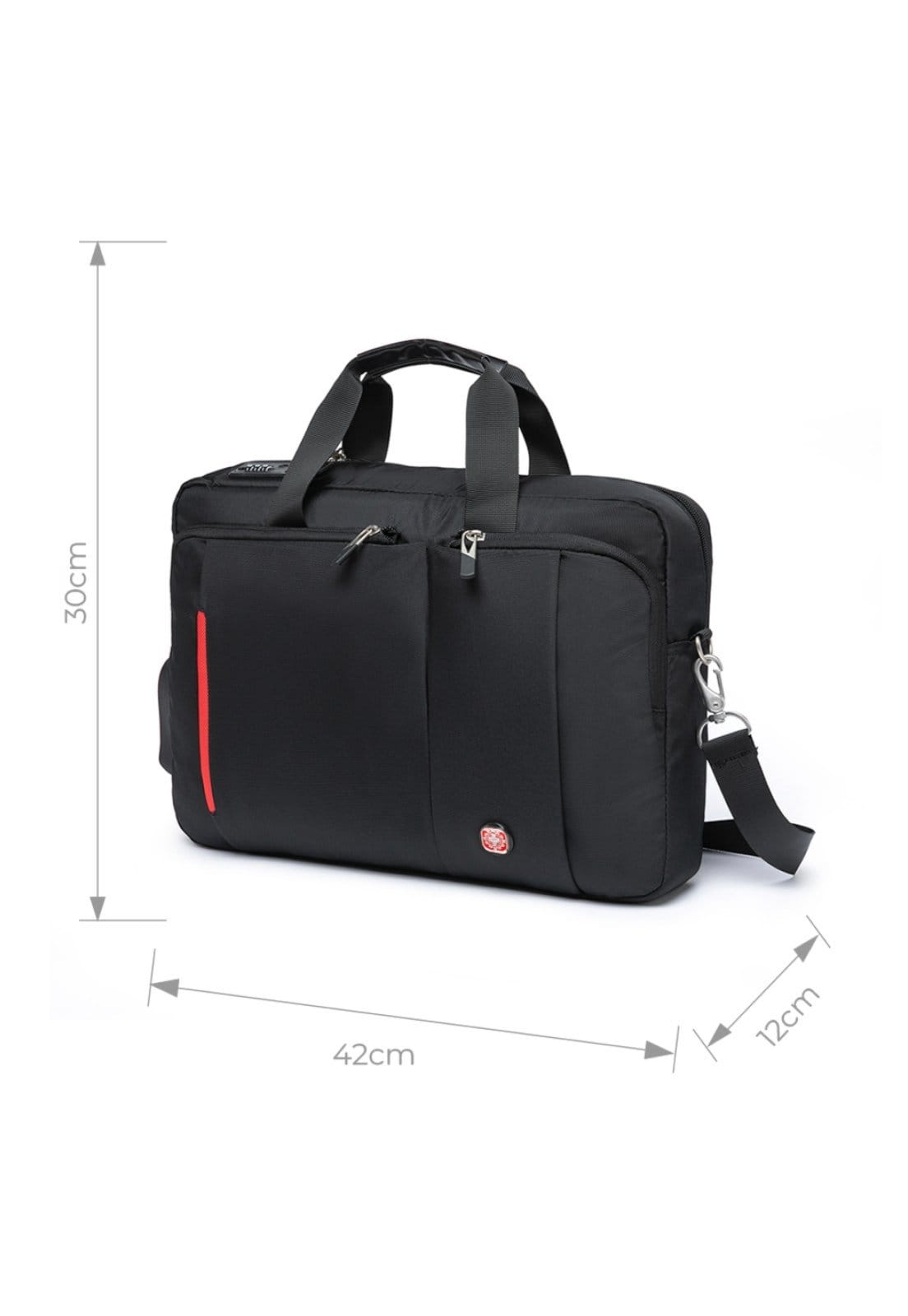 Vista 2 Pasta Executiva Notebook Masculina Crossgear Antifurto Cadeado PRETA Crossgear preto