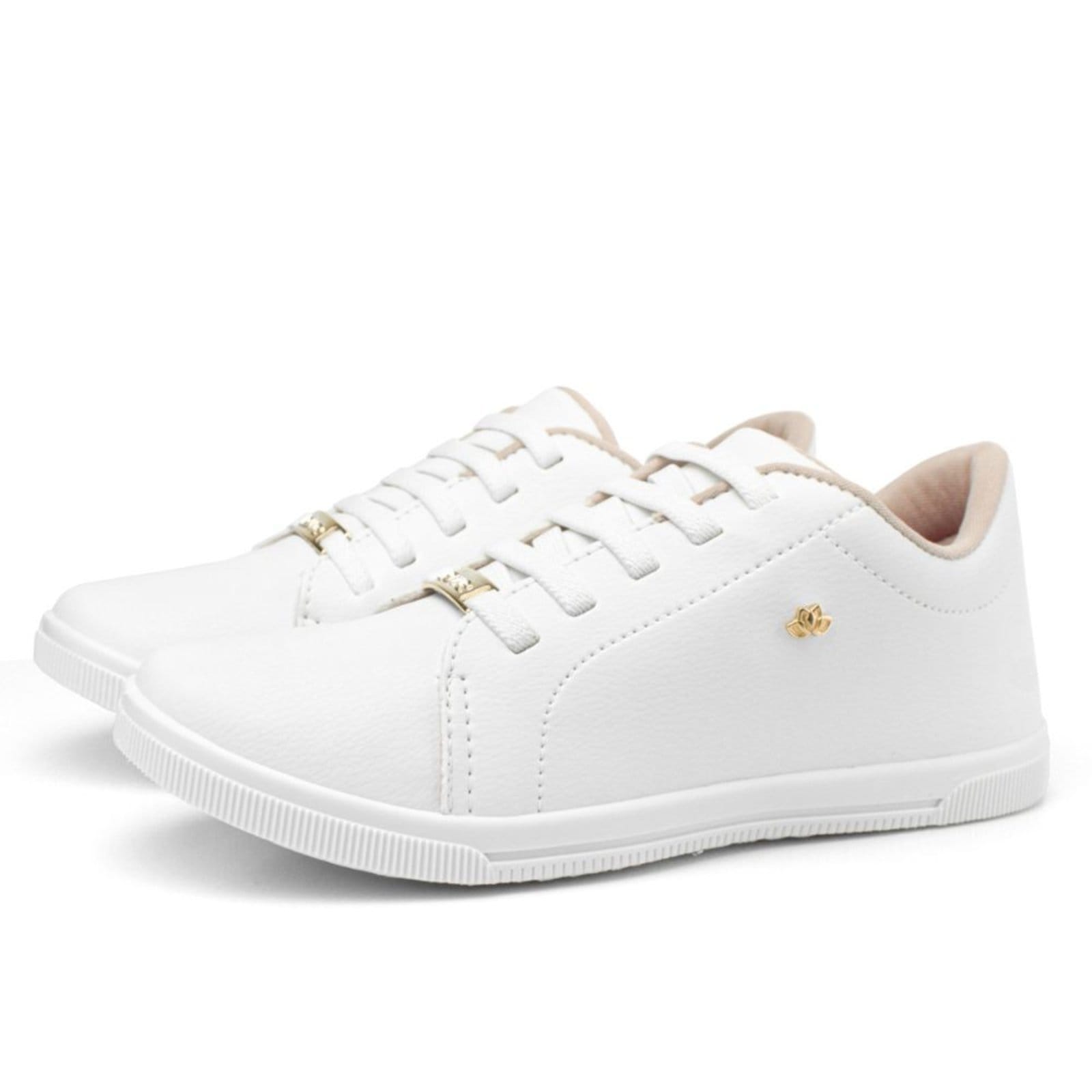 Vista 2 Tênis Feminino Sapatofran Casual Confortável Básico Flatform Dia a Dia Sapatofran branco
