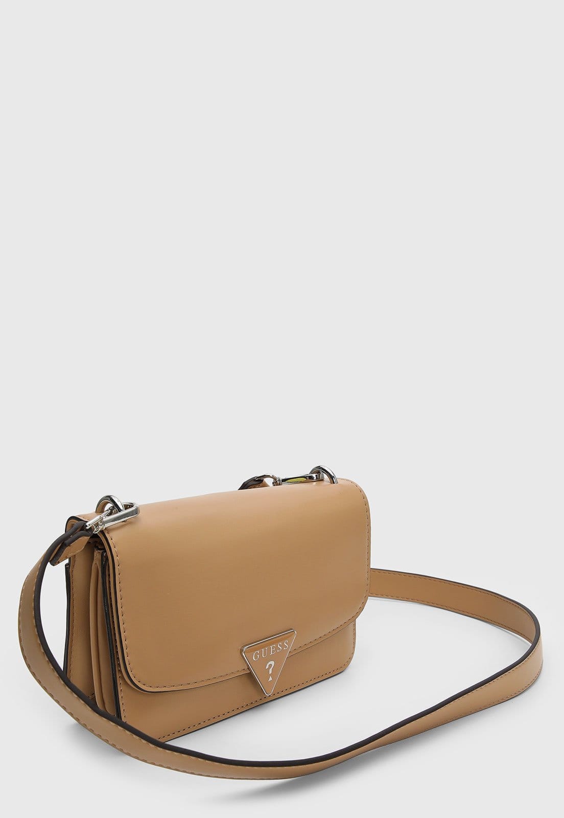 Vista 2 Bolsa Feminina Guess Pequena Triângulo Guess bege