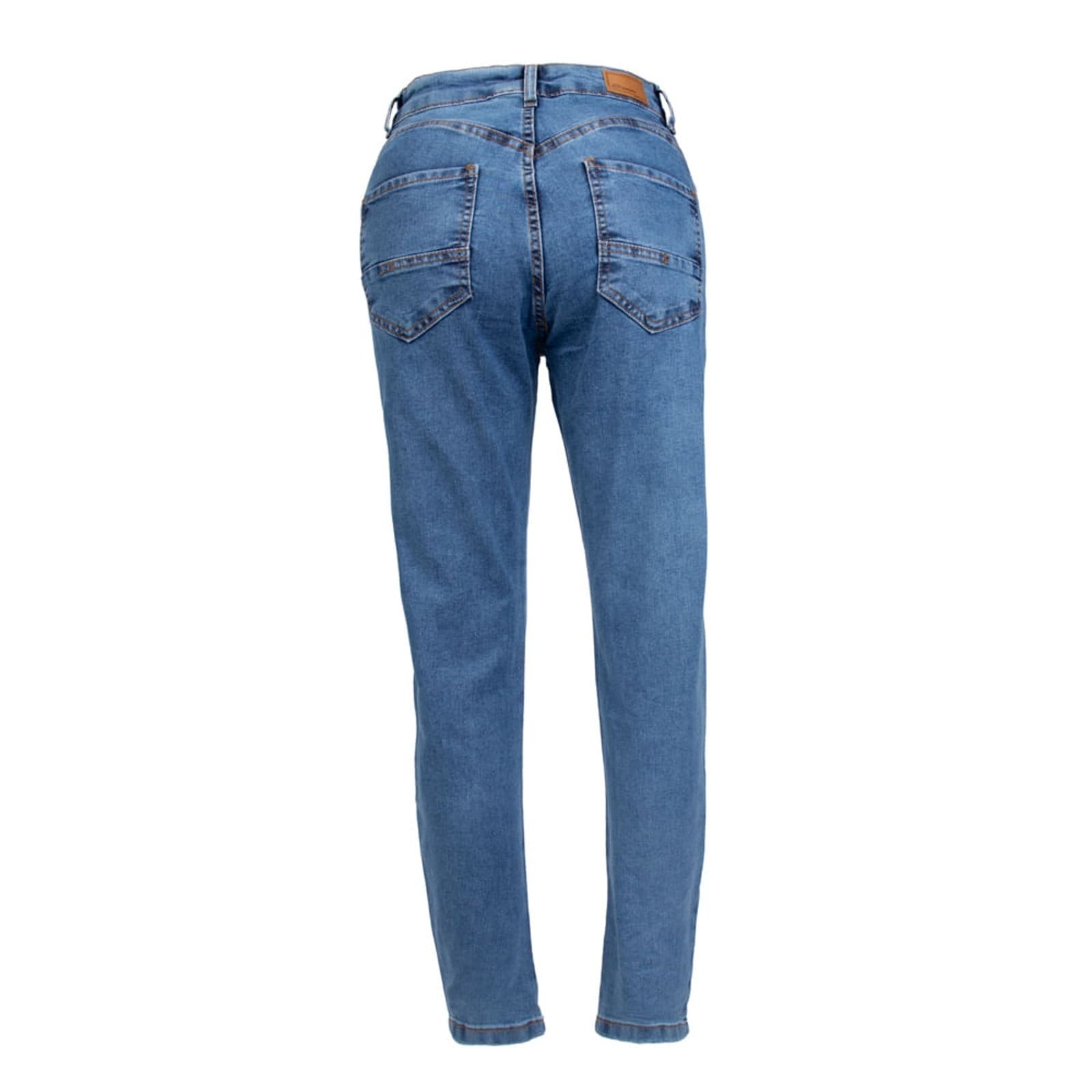 Vista 2 Calça Jeans Feminina Sawary Push Up Cintura Alta Claro Sawary azul