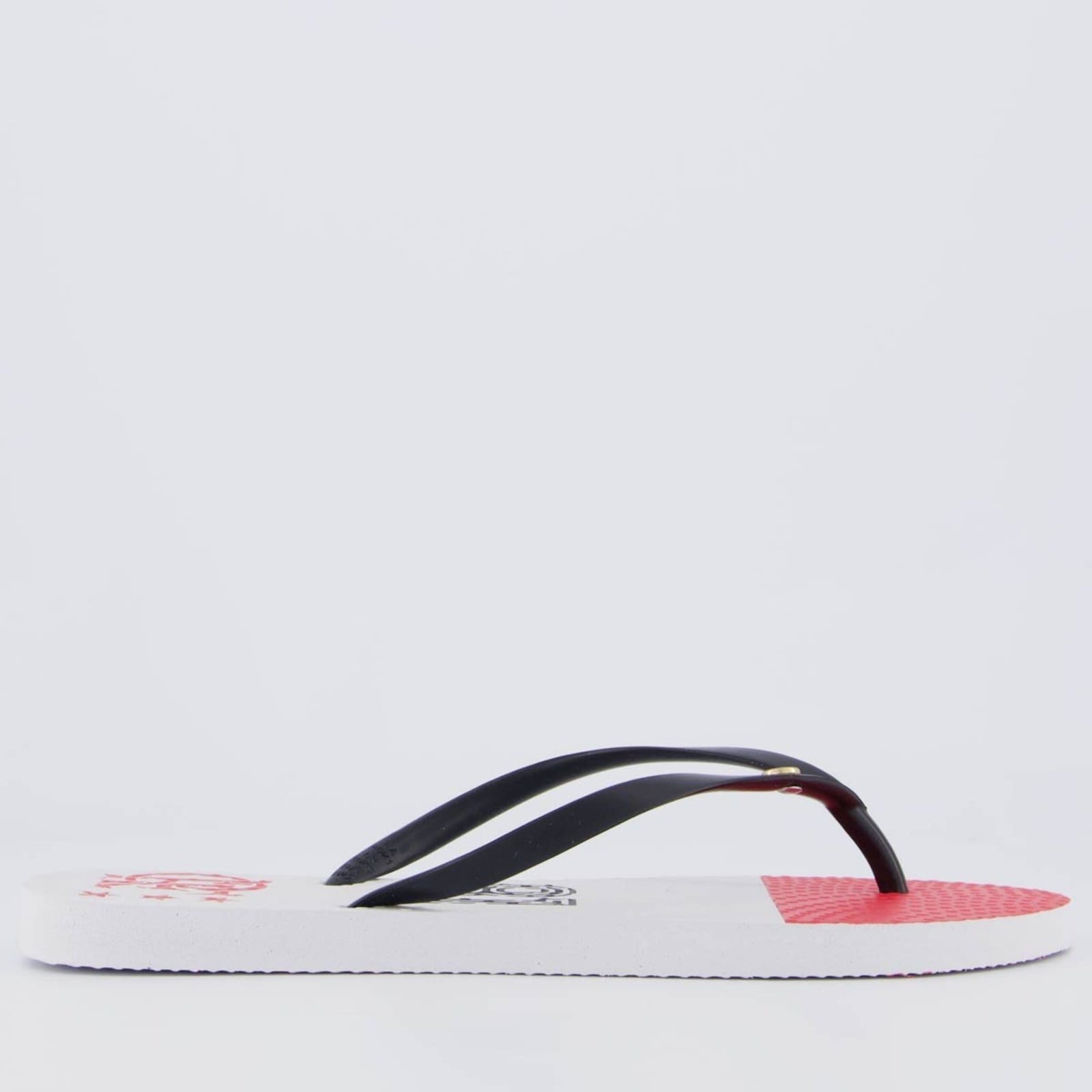 Vista 2 Chinelo Flamengo Manto Mundial Feminino e Preto Neorubber branco