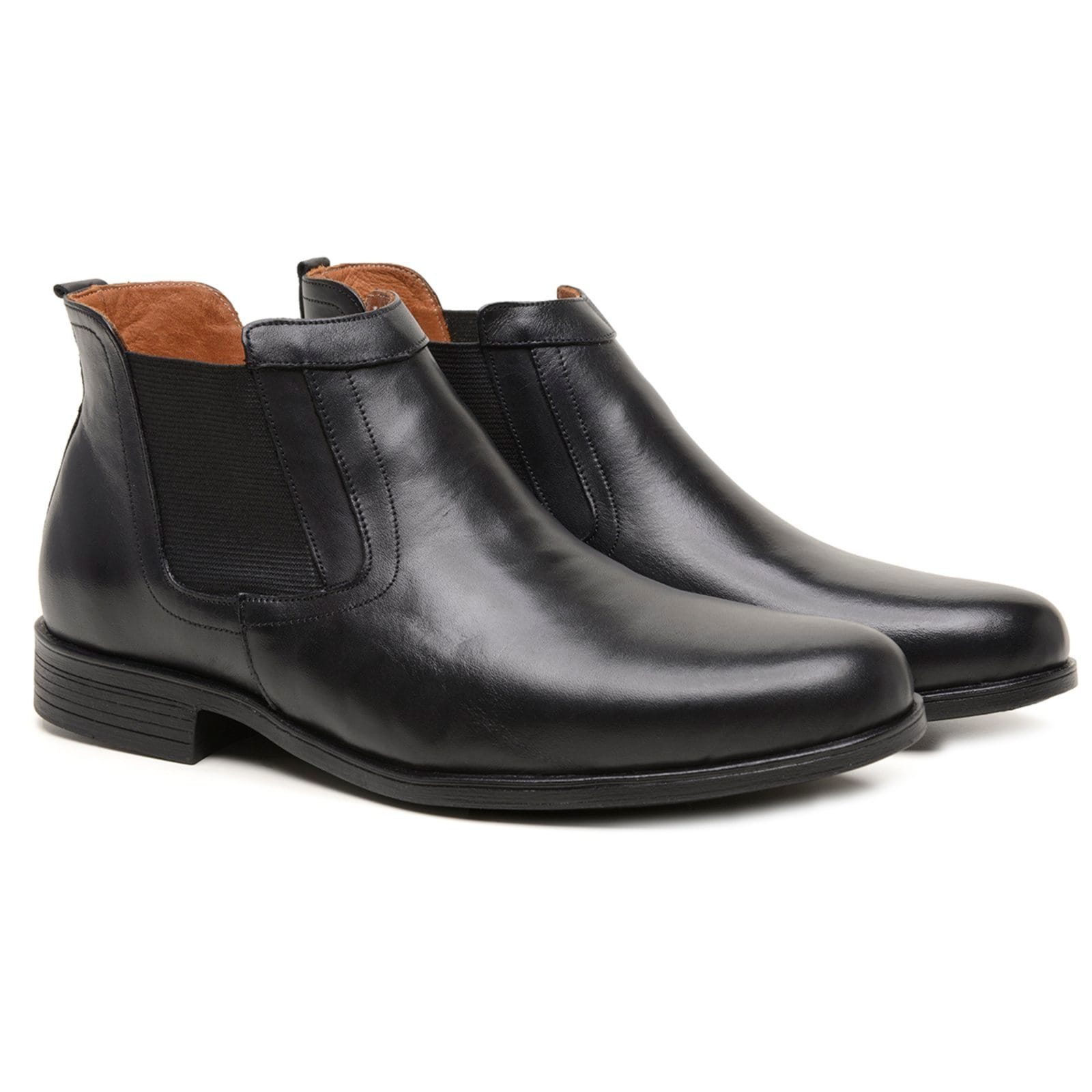 Vista 2 Bota Chelsea Masculina Veritimo Botina Social Em Couro Cano Baixo Confortável Elegante Veritimo preto