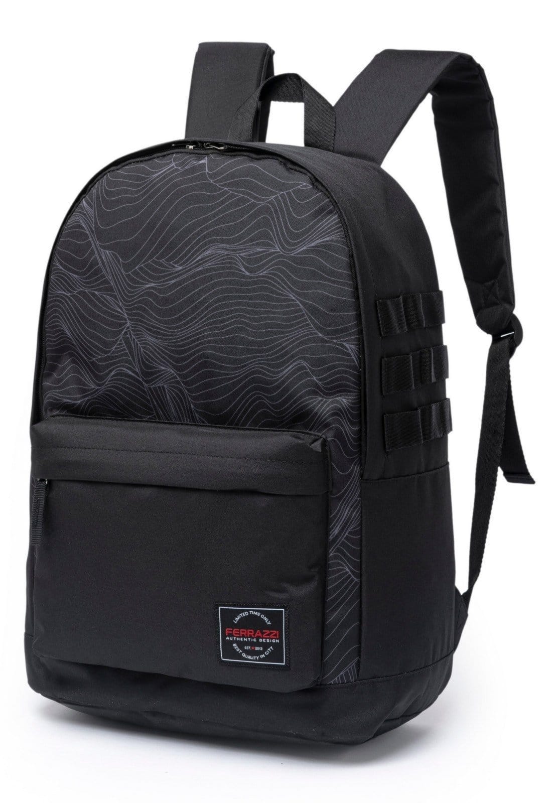 Vista 2 Mochila Juvenil Escolar Casual Resistente Espaçosa Universitária Reforçada Ferrazzi preto