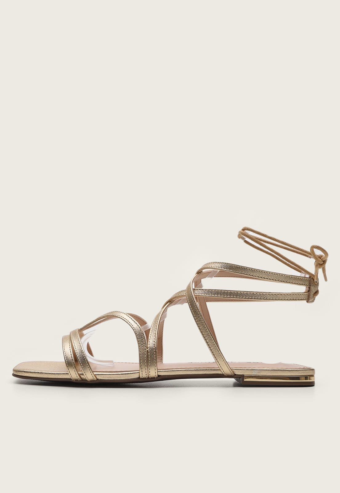 Rasteira Couro Jorge Bischoff Amarração Dourada