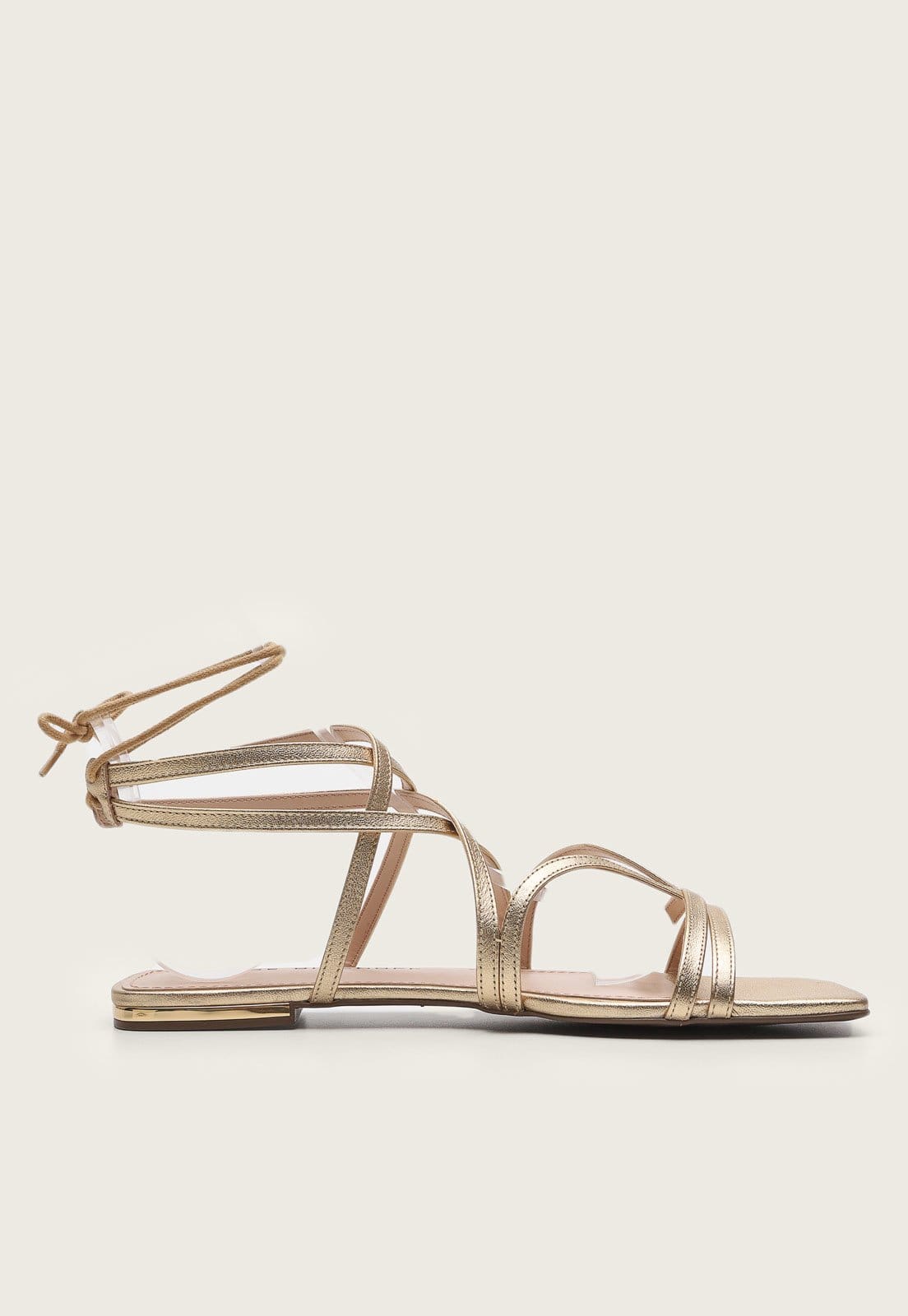 Rasteira Couro Jorge Bischoff Amarração Dourada - 2