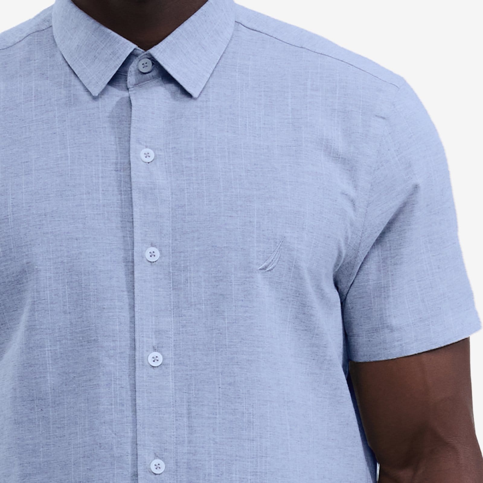 Vista 2 Camisa Nautica Manga Curta Fine Claro Nautica azul