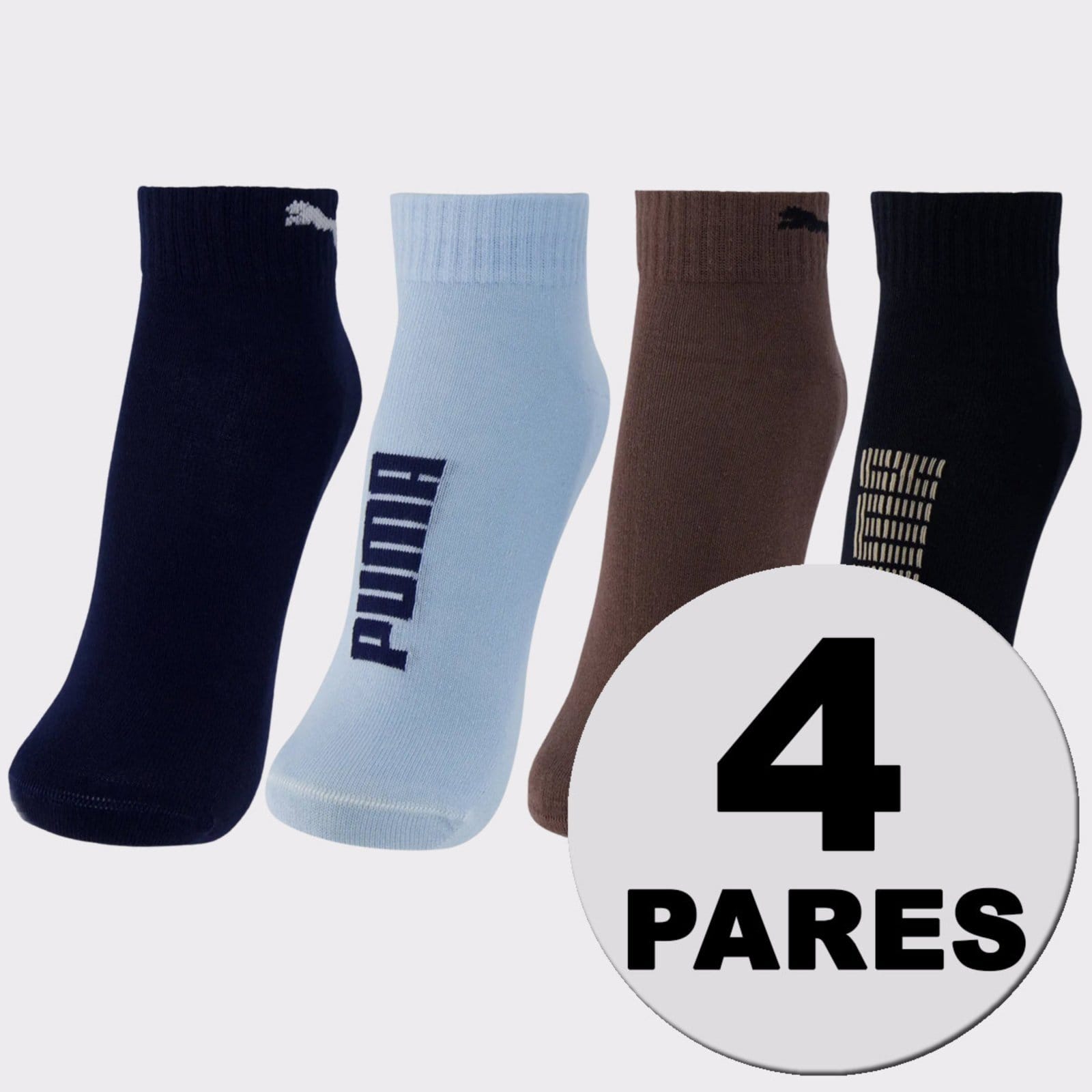 Kit Meia Puma Cano Baixo 4 Pares Sortidas