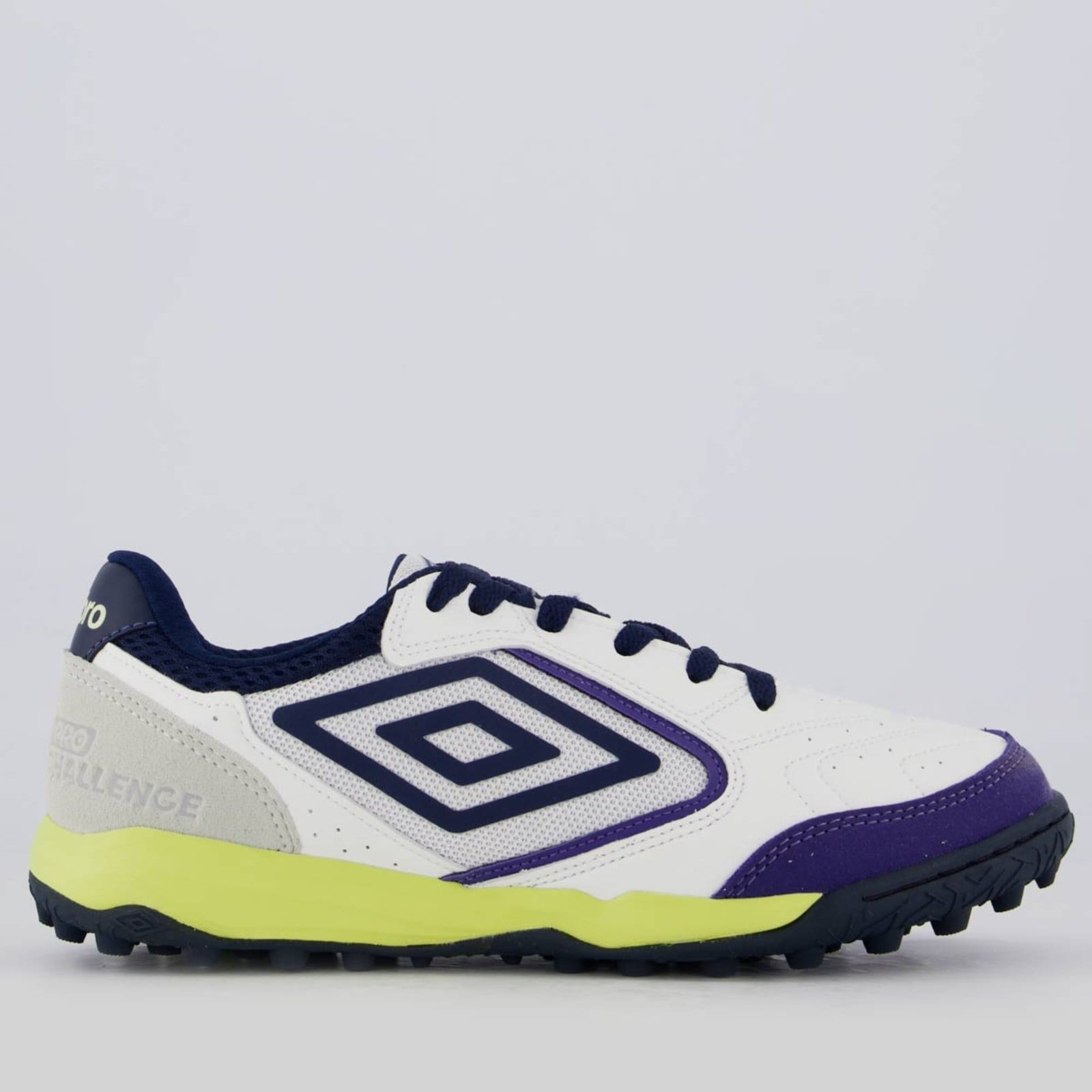 Chuteira Umbro Pro Challenge Uptake Society Branca e Roxa