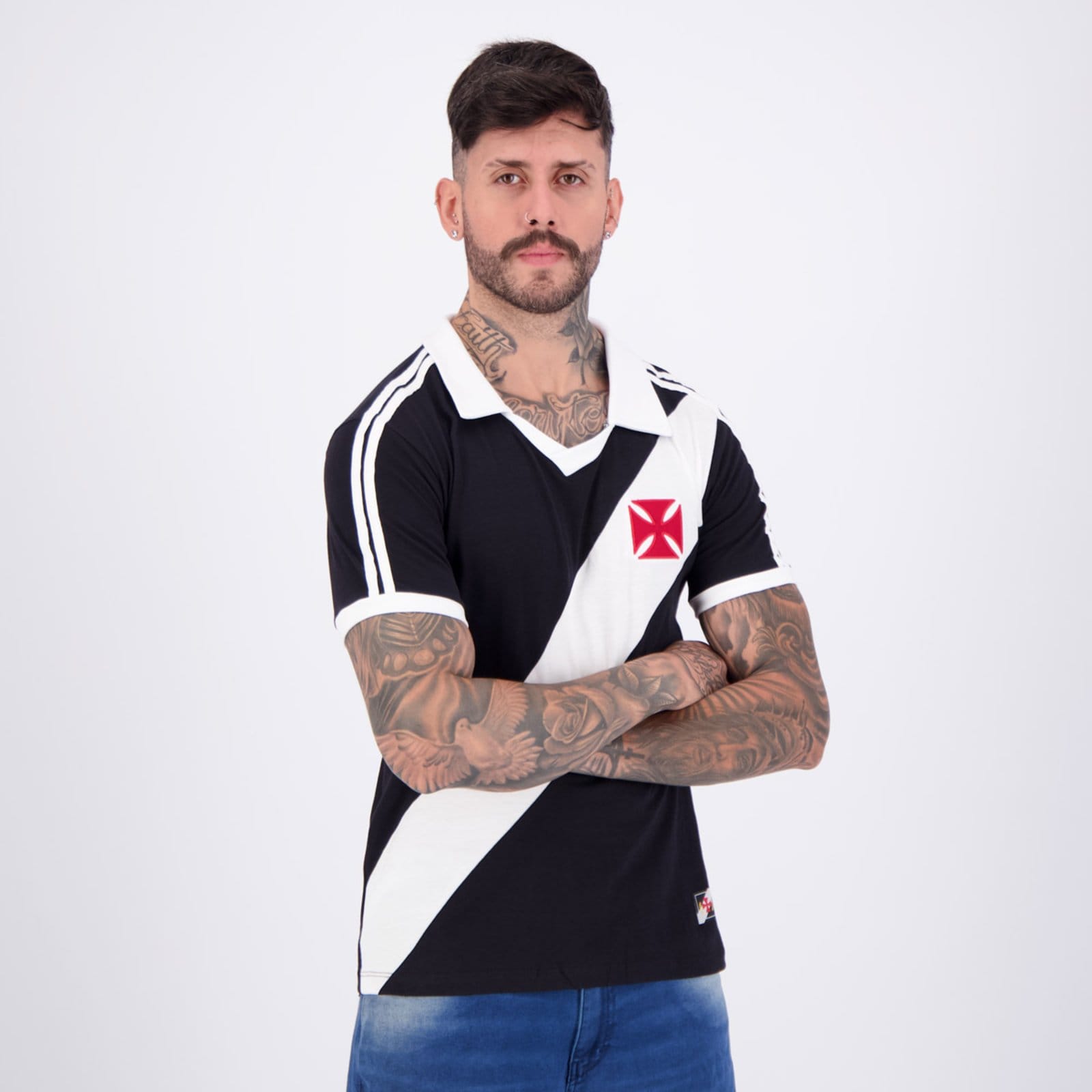 Vista 2 Camisa Vasco Retrô 1988 Preta Retrômania preto