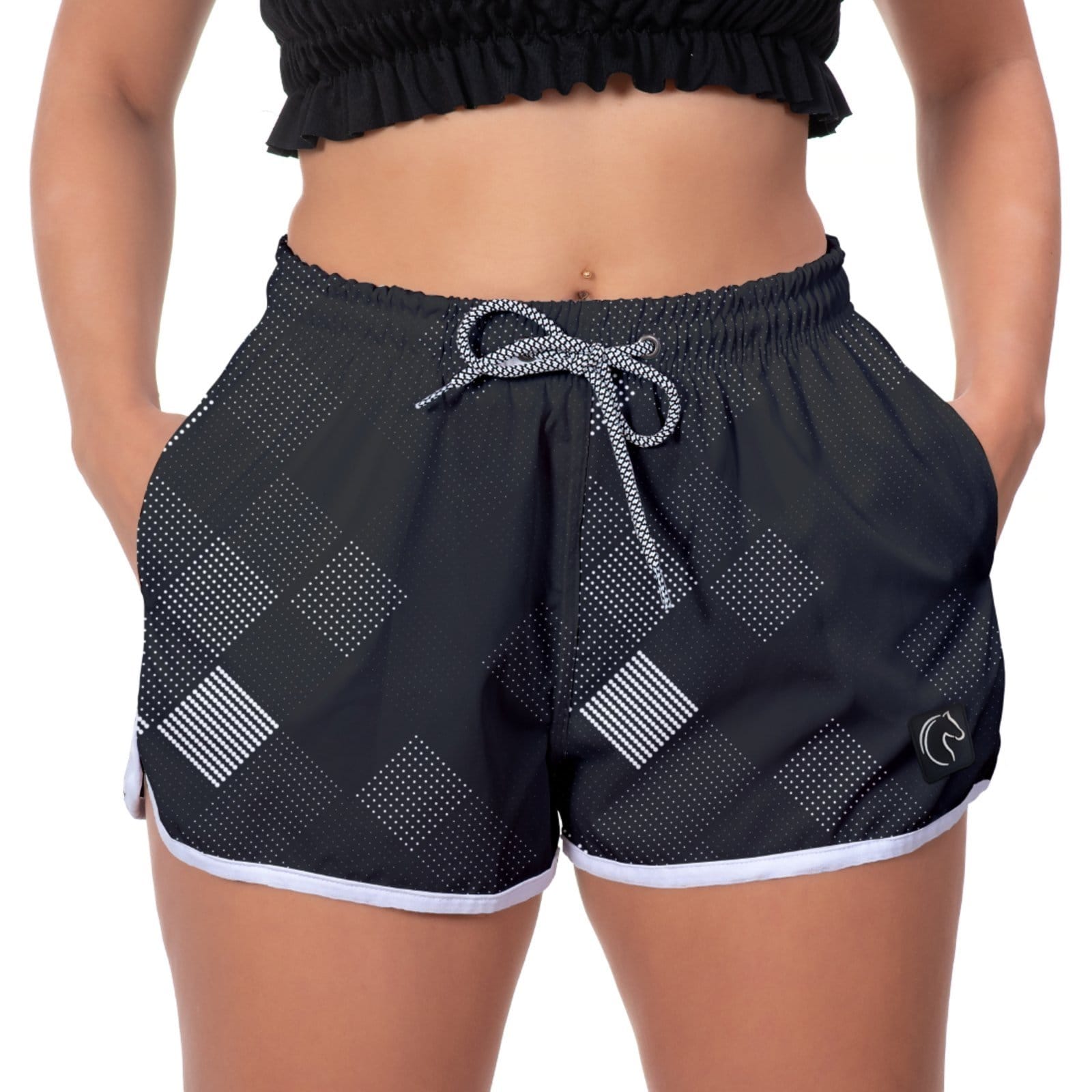 Short Feminino W2 Premium com Elástico e Cordão Ajustável Bolsos Laterais e Secagem Rápida Casual Praia ou Academia Losango