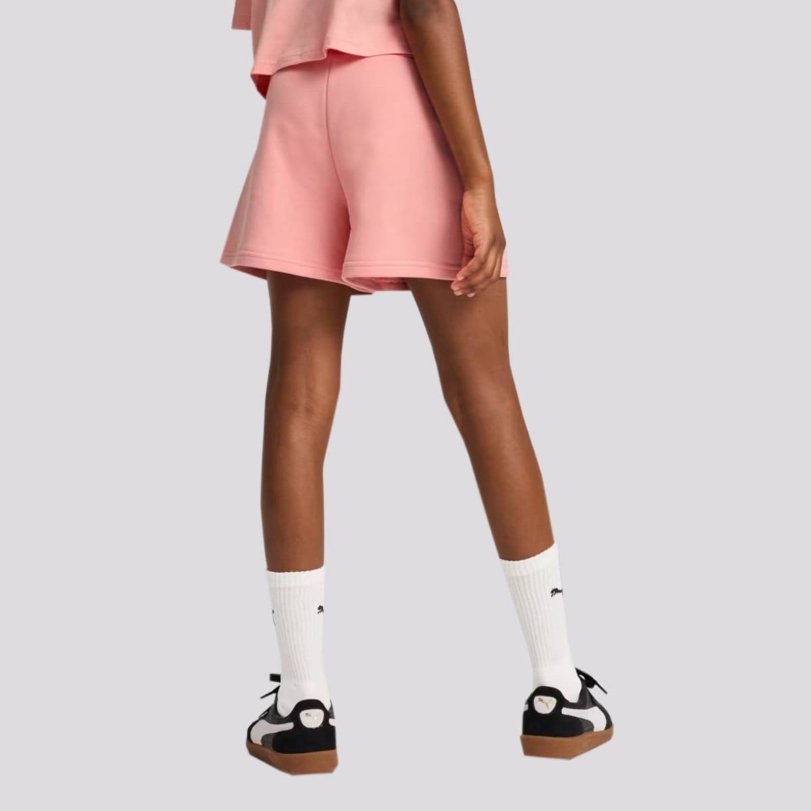 Vista 2 Shorts Puma ESS Small NO. 1 Juvenil Feminina Puma rosa