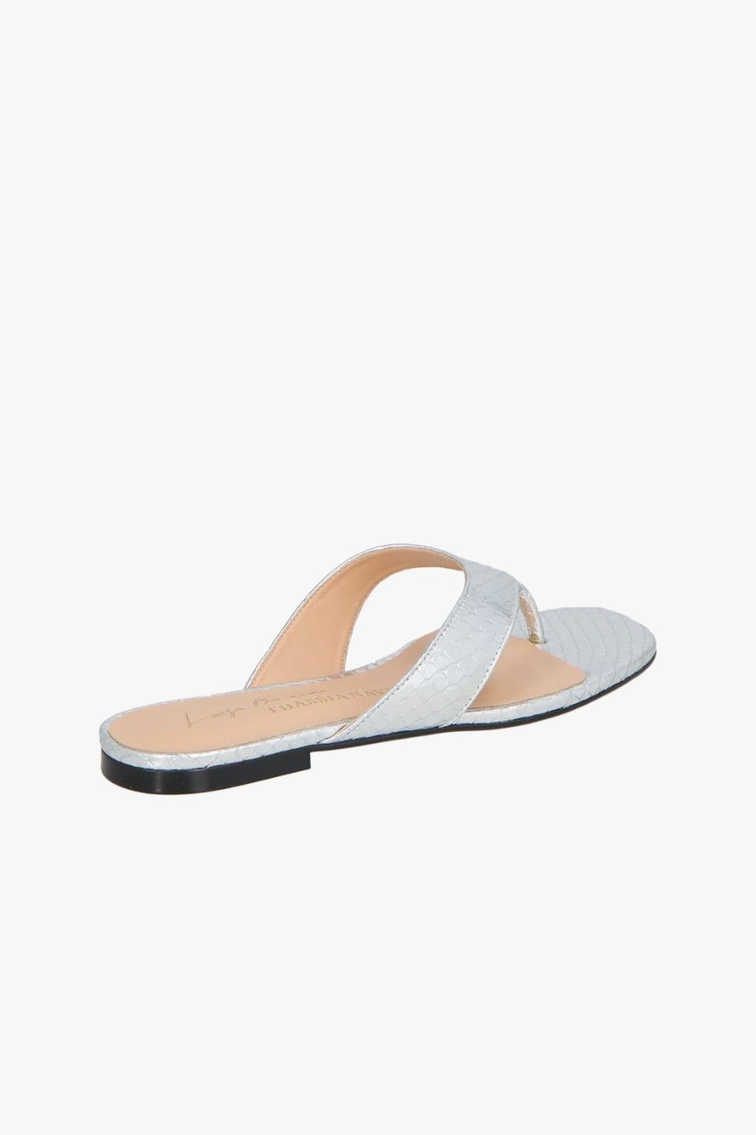 Vista 2 RASTEIRA DE DEDO EM COURO COBRA METALIZADO Luiza Barcelos prata