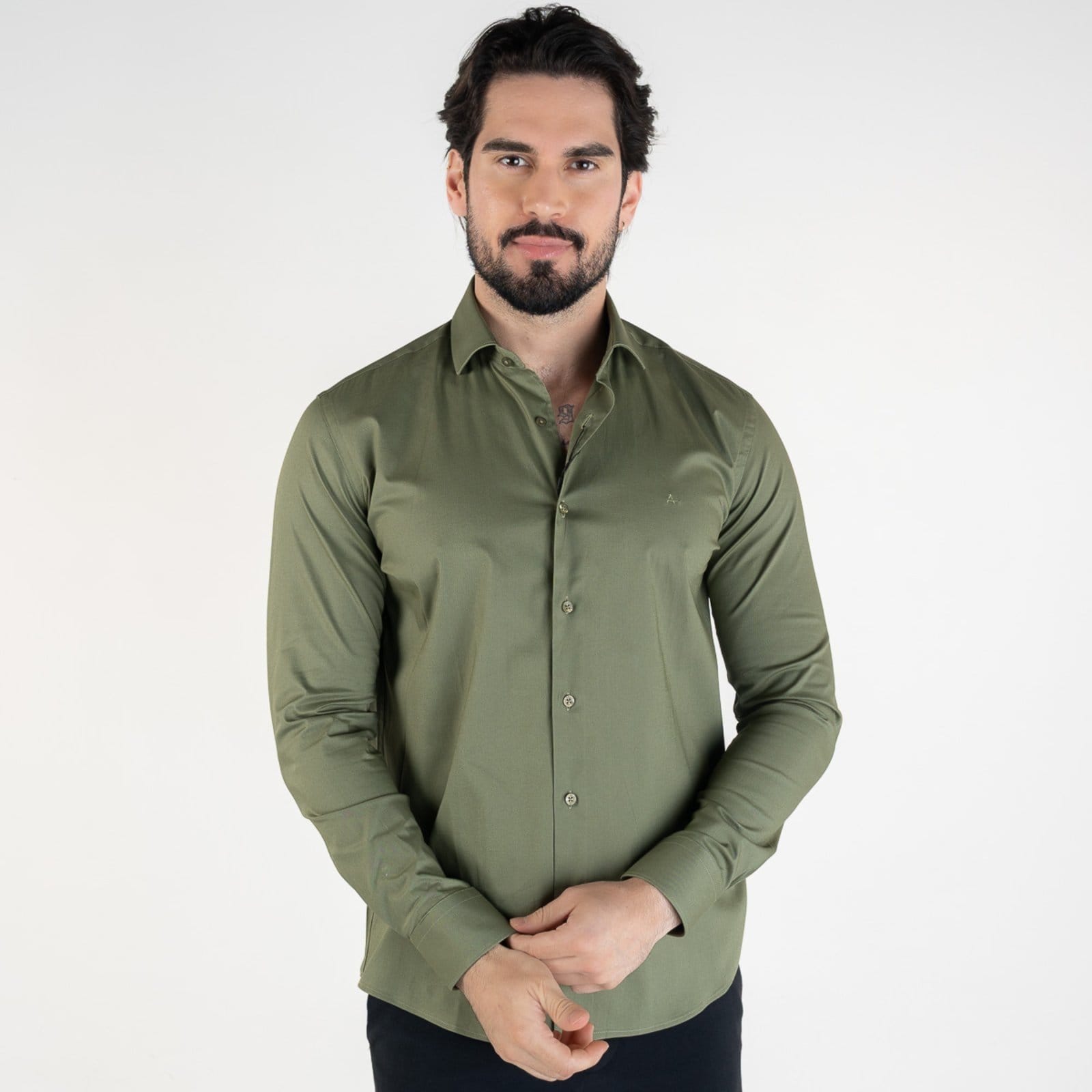 Camisa Aramis Icon Custom Slim Fit Musgo