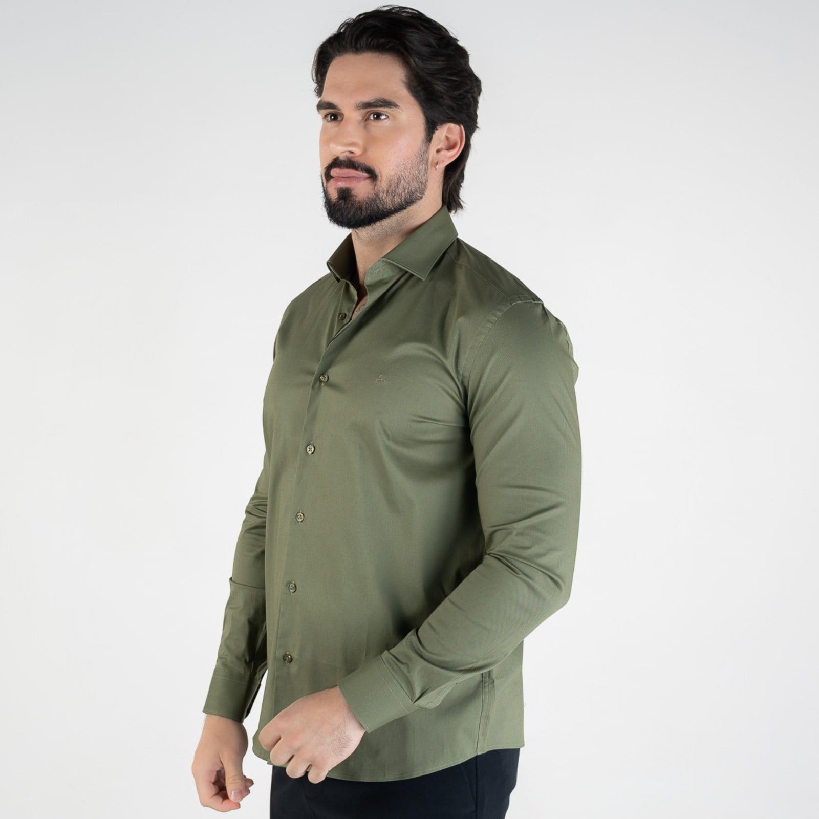 Vista 2 Camisa Aramis Icon Custom Slim Fit Musgo Aramis verde