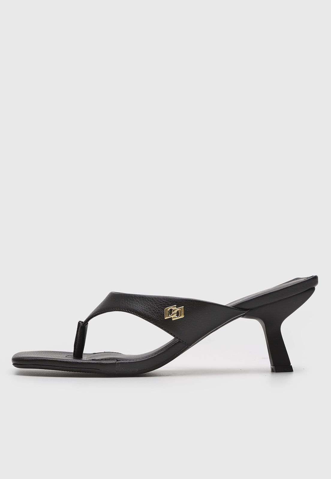 Sandália Feminina Colcci Salto Médio Geométrico Preta